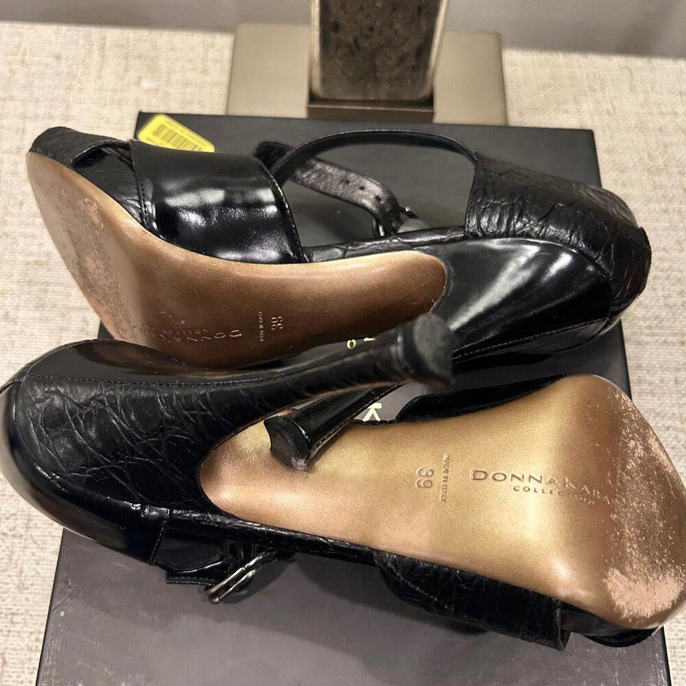 Donna Karan DK Collection Croc Embossed & Patent Leather Stiletto Size US 9 / IT 39 - 6 Thumbnail