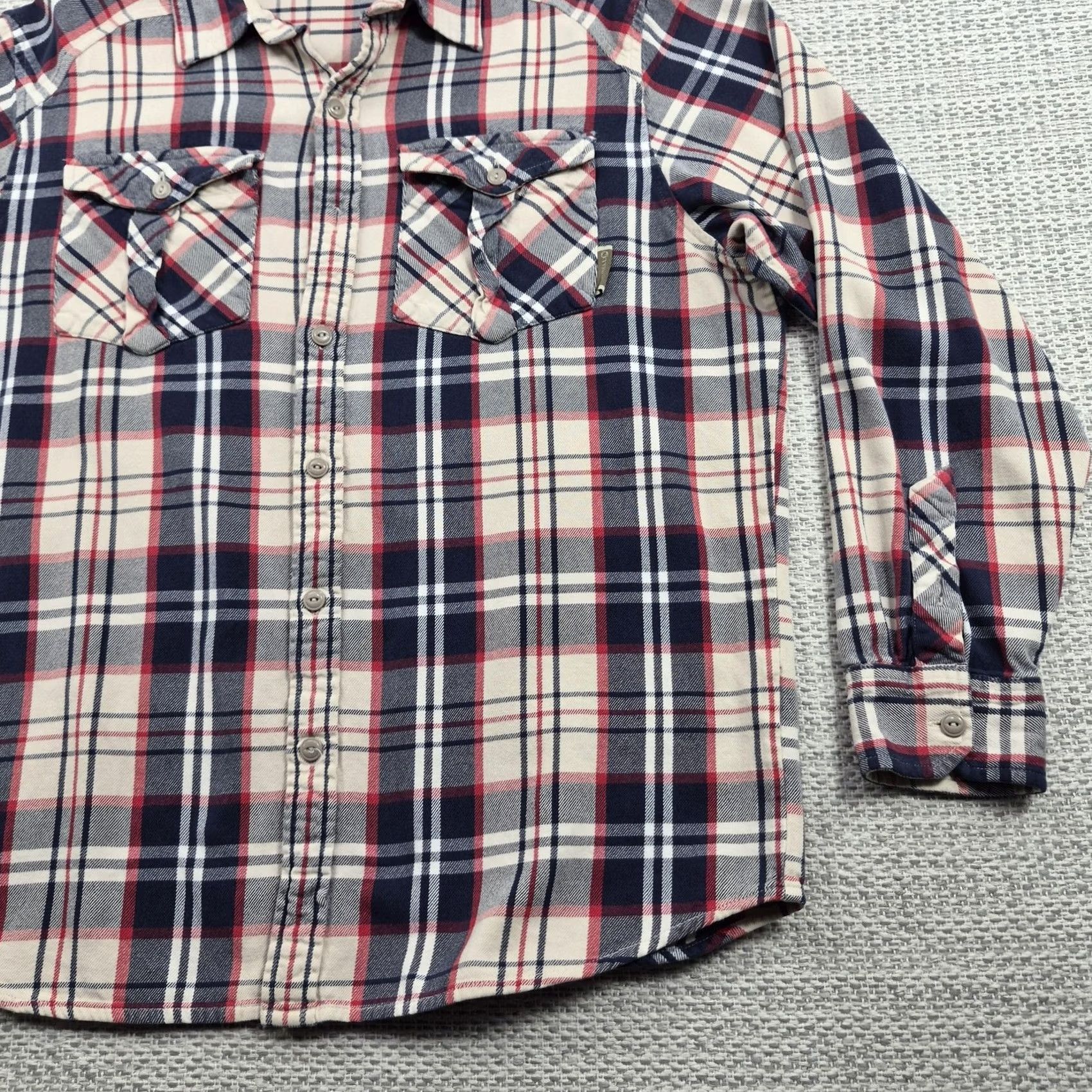 Merrell Merrell Button Up Flannel Shirt Mens M Plaid Long Sleeve Multicolor Patrotic USA Western 90s California Outdoor Patriotic Shirt Size US M / EU 48-50 / 2 - 4 Thumbnail