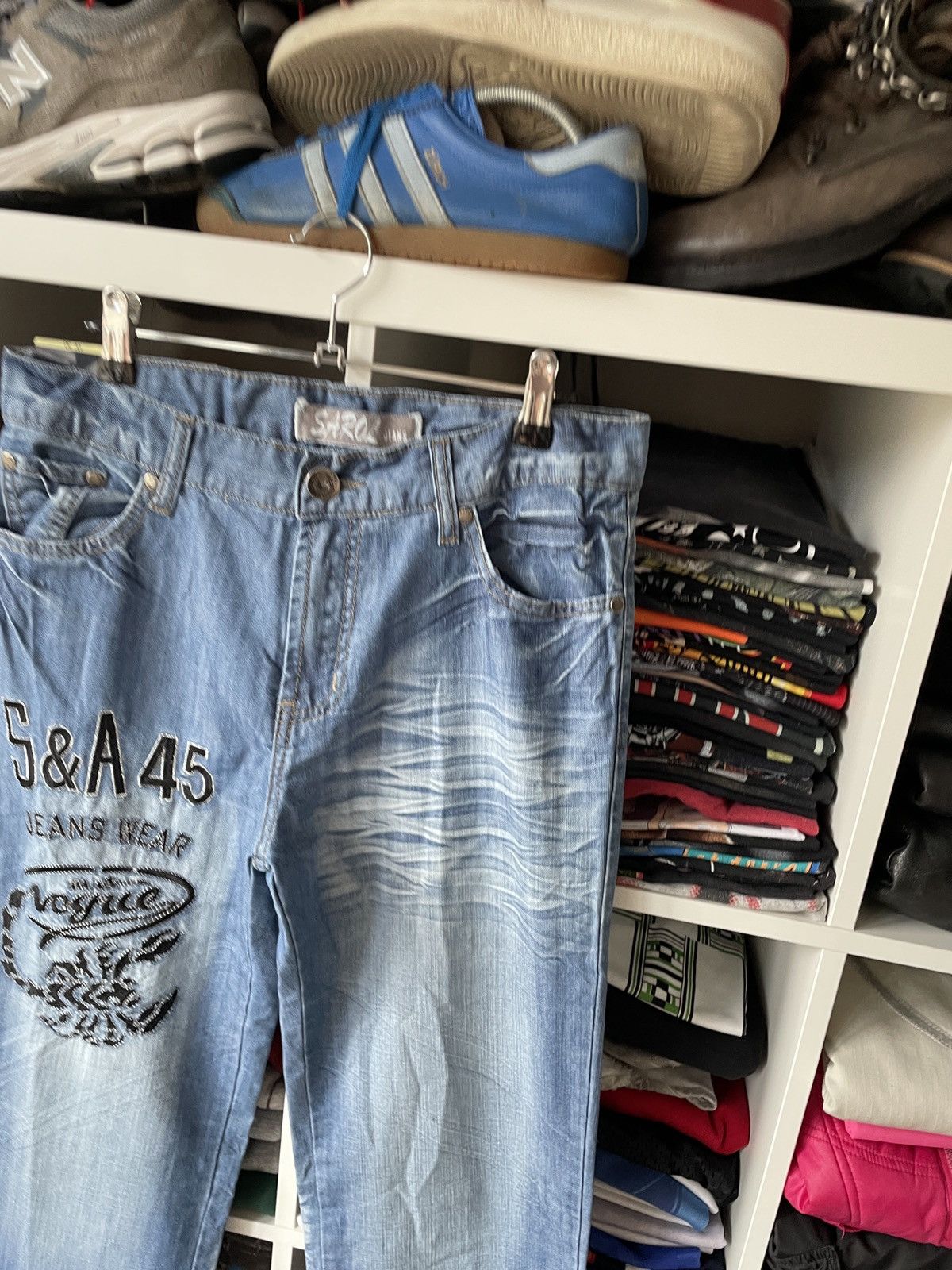 Japanese Brand Avant Garde Japan Vintage Rap Wide Washed Flared Denim Jeans Size US 30 / EU 46 - 3 Thumbnail