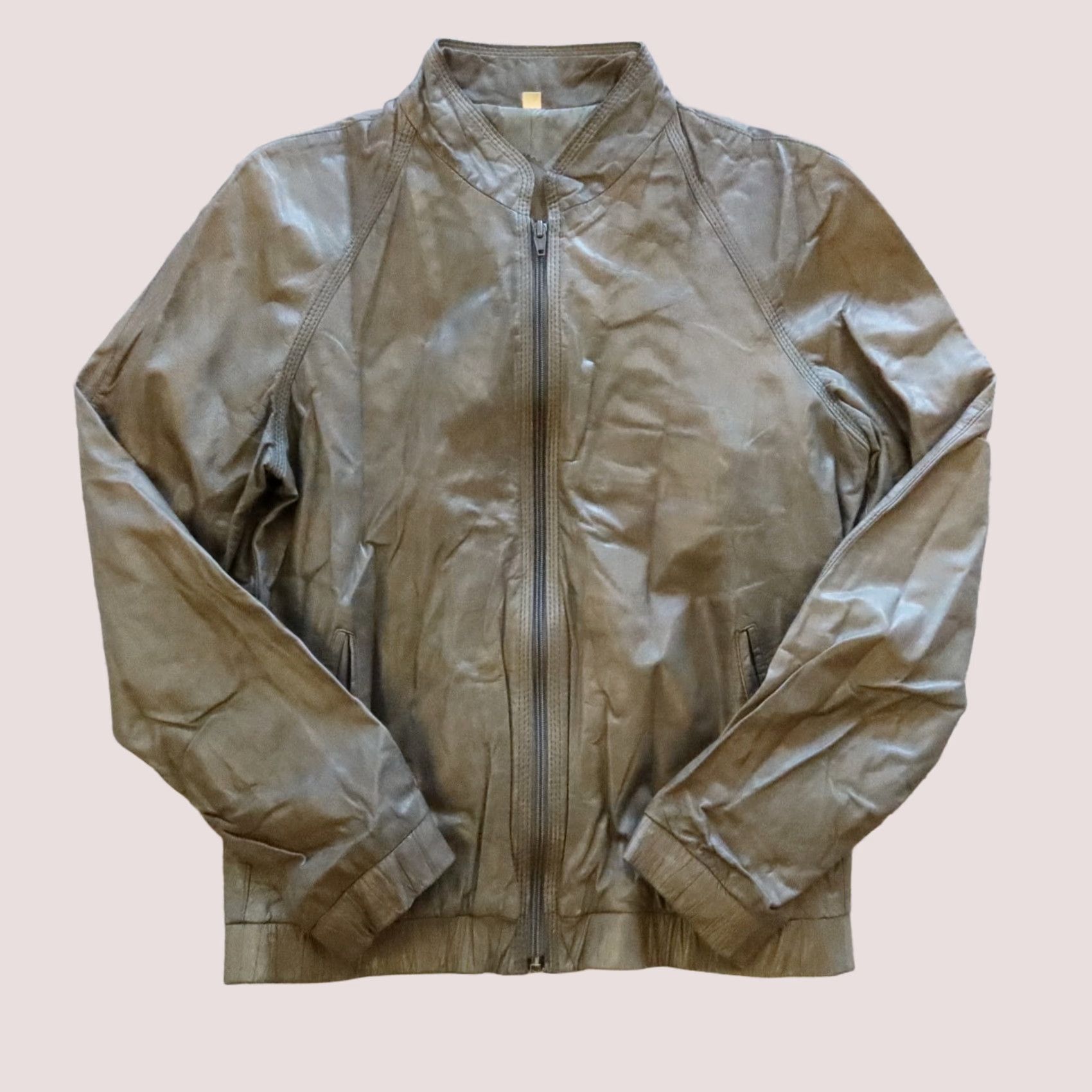 Vintage VINTAGE Michael Hoban North Beach Leather Jacket Gray 70s Motorcycle Jacket Mens Size 38 Size US XXS / EU 40 - 1 Thumbnail
