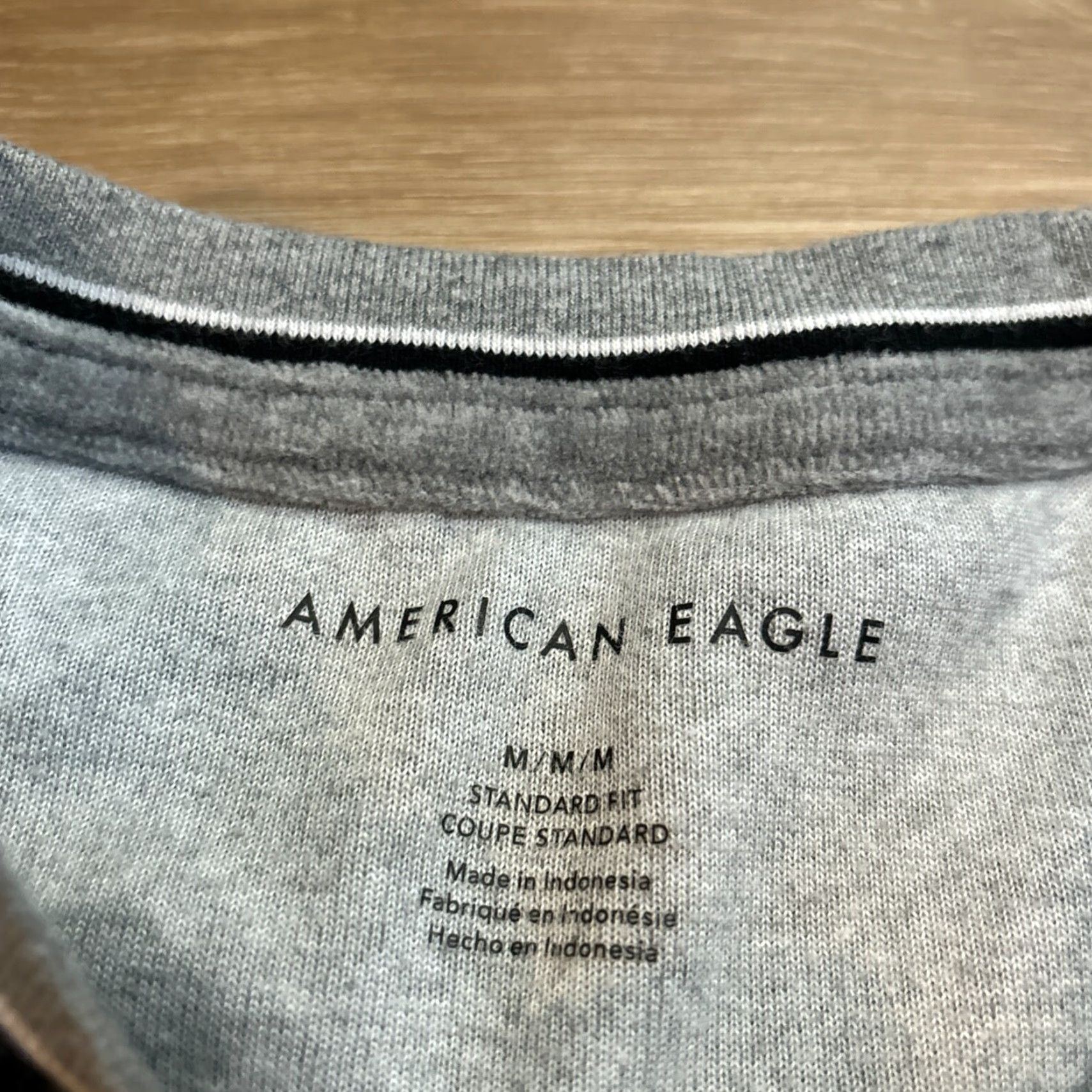 American Eagle Outfitters American Eagle Outfitters Sweater Mens M Crew Neck Gray Blue Standard Fit Ringer Long Sleeve Pullover Cotton Polyester Denim Knit? Size US M / EU 48-50 / 2 - 3 Thumbnail