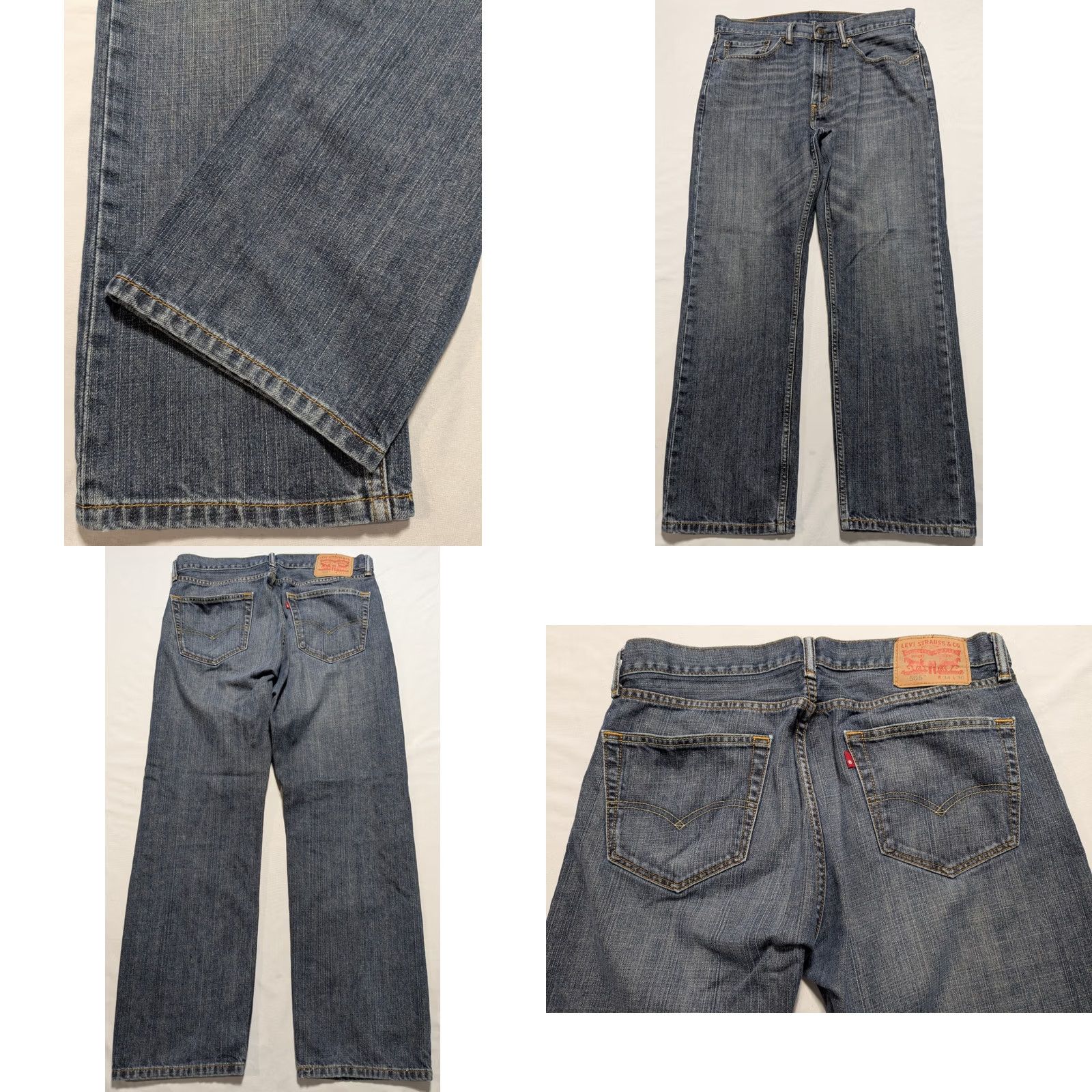 Levi's LEVIS 505 RED TAB Men 34X30 Regular Straight Denim Blue Jeans Size US 34 / EU 50 - 9 Thumbnail