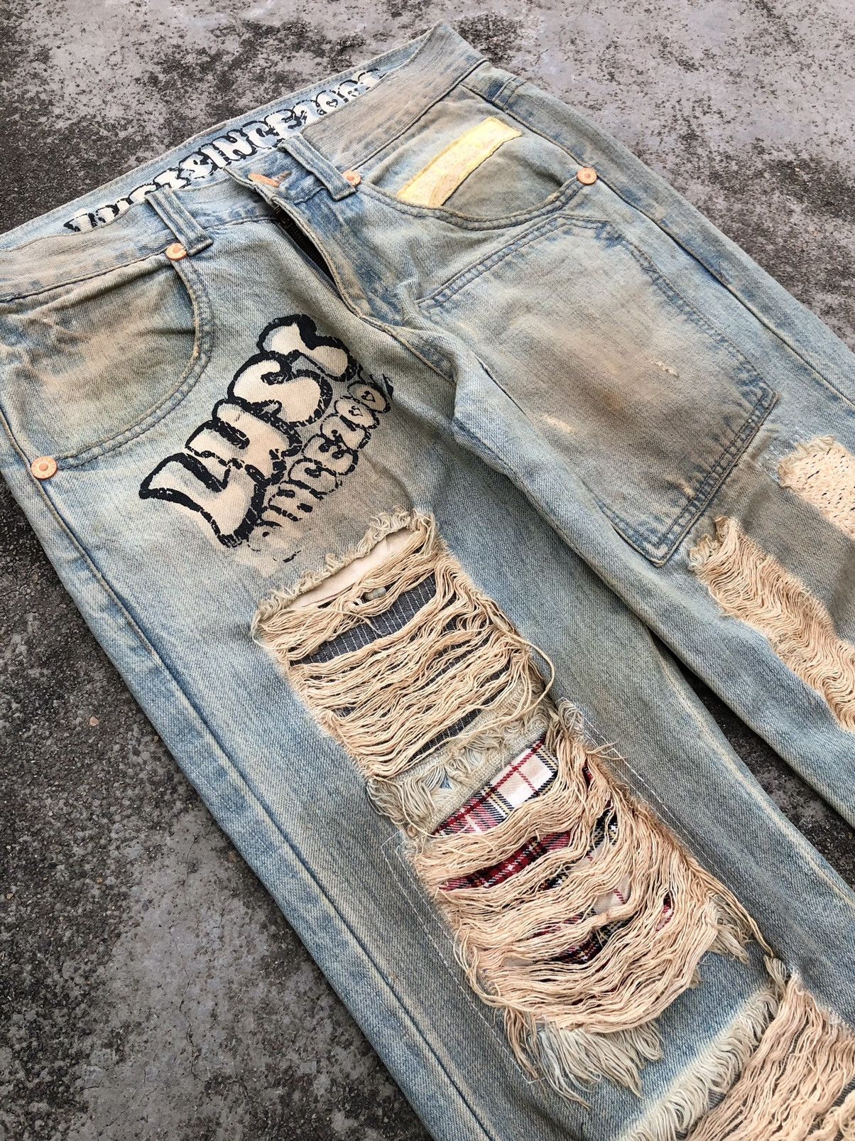 Japanese Brand RUSTY RIPPED DISTRESSED DENIM BY LUST Size US 31 - 4 Thumbnail