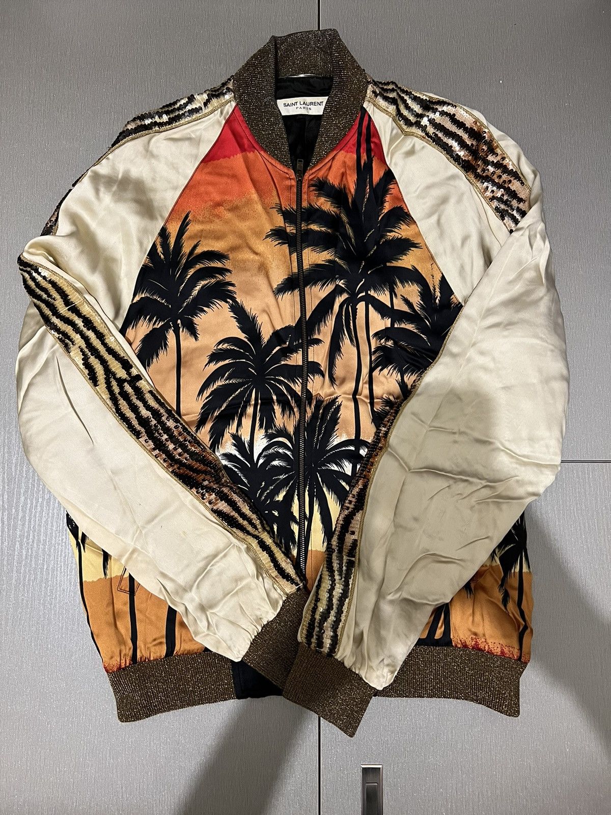 SAINT LAURENT PARIS TEDDY PALM TREE SS16 RUNWAY