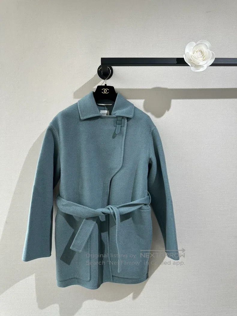 Hermes Hermes Smog blue double-faced cashmere coat Size XS / US 0-2 / IT 36-38 - 1 Thumbnail