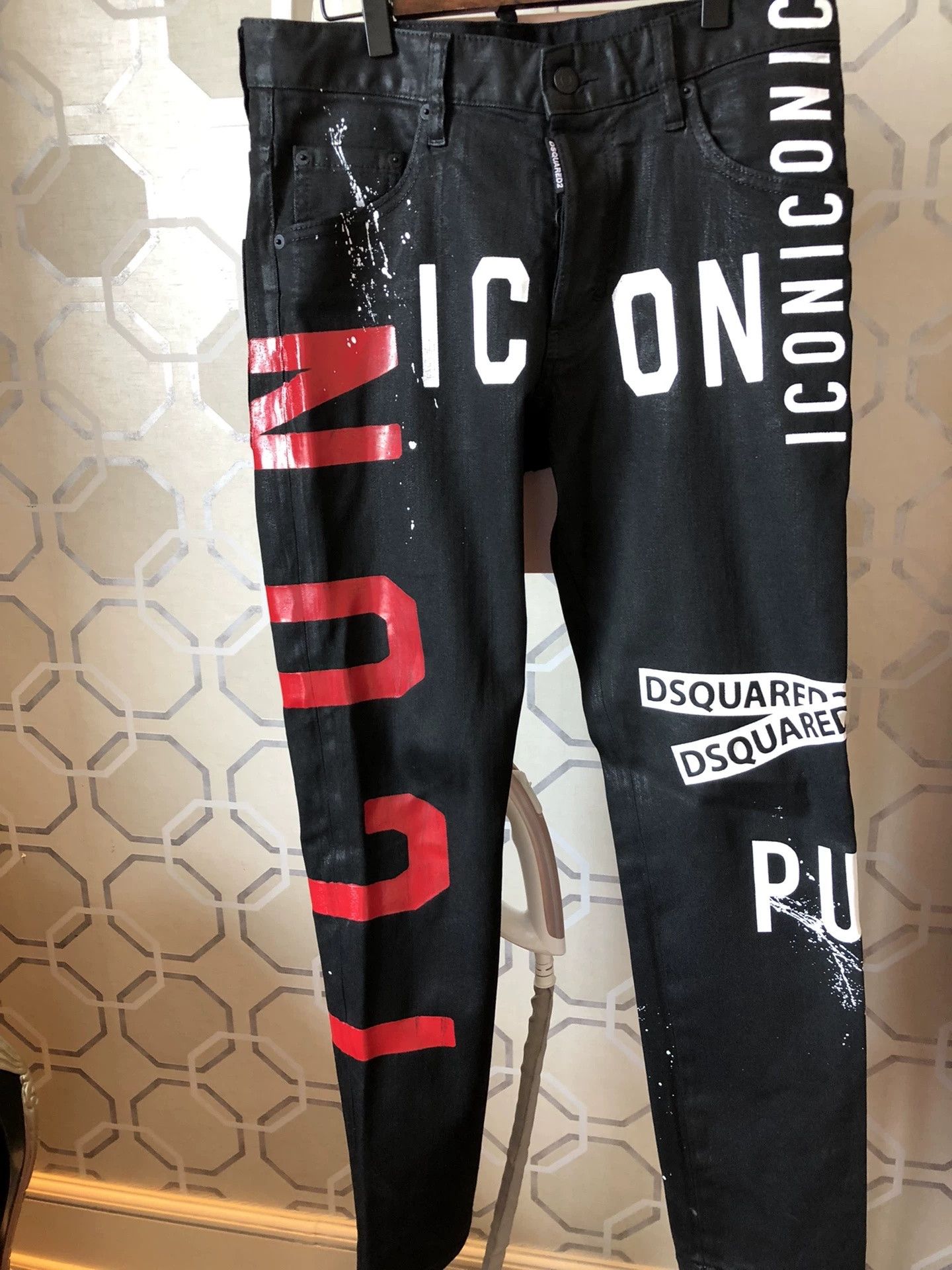 Dsquared2 Dsquared2 Black Slogan Skinny Jeans Size US 28 / EU 44 - 8 Thumbnail