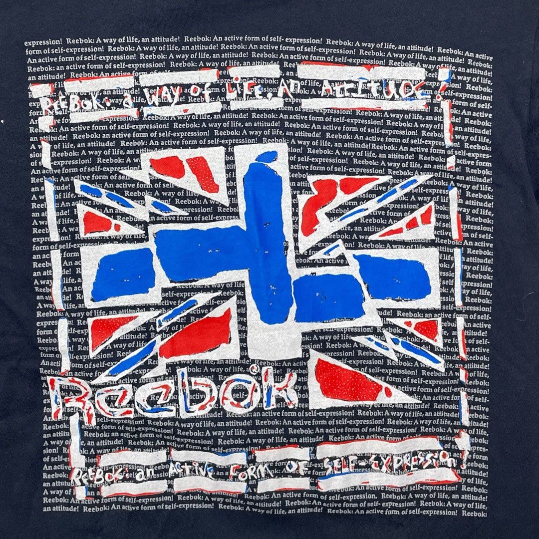 Reebok Vintage 90s Reebok T-Shirt Navy Blue UK Flag Graphic Retro Size US L / EU 52-54 / 3 - 2 Thumbnail