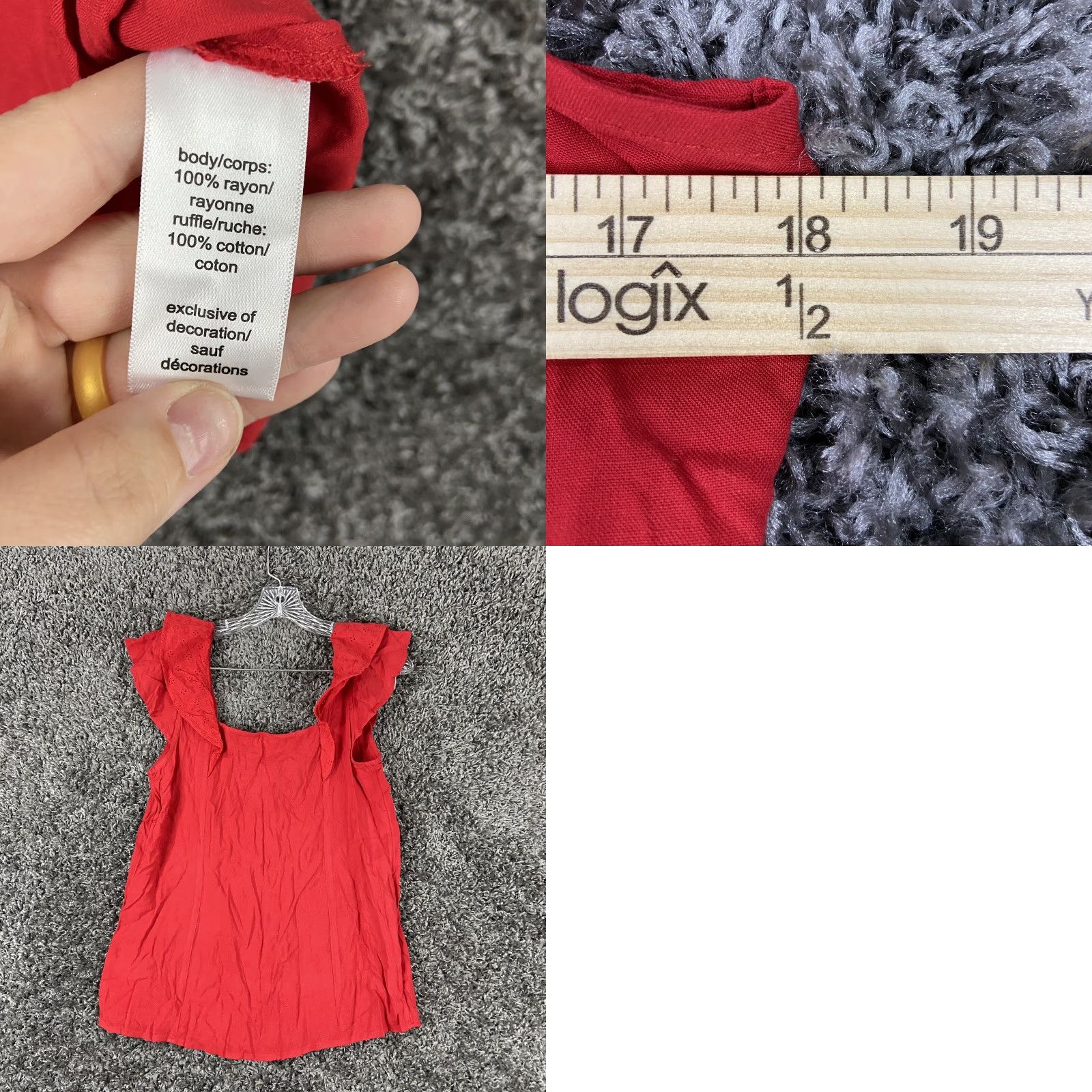 Vintage Maurices Women's Blouse Short Sleeve Red Floral M Fall Spring Summer Size M / US 6-8 / IT 42-44 - 8 Thumbnail