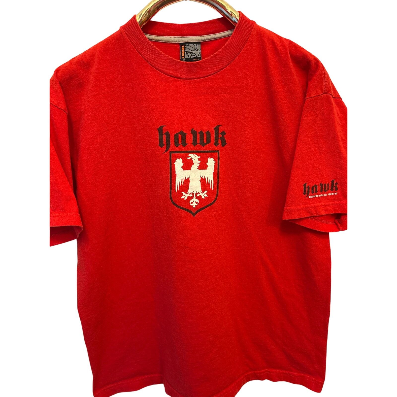 Iconic 90s red hawk logo skate shirt Tony Hawk made in USA