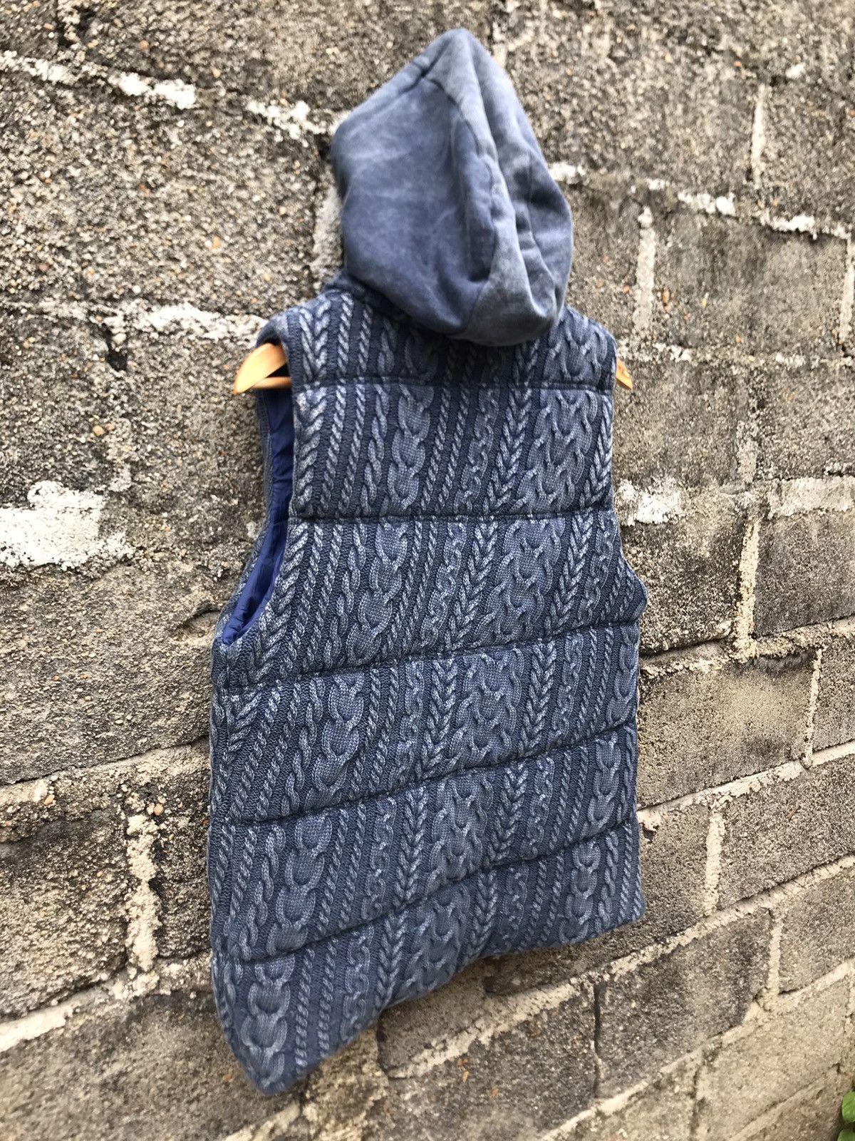 Indigo × Japanese Brand 🔥Real Masters Knit Puffer Hoodie Indigo Vest Size US M / EU 48-50 / 2 - 14 Thumbnail