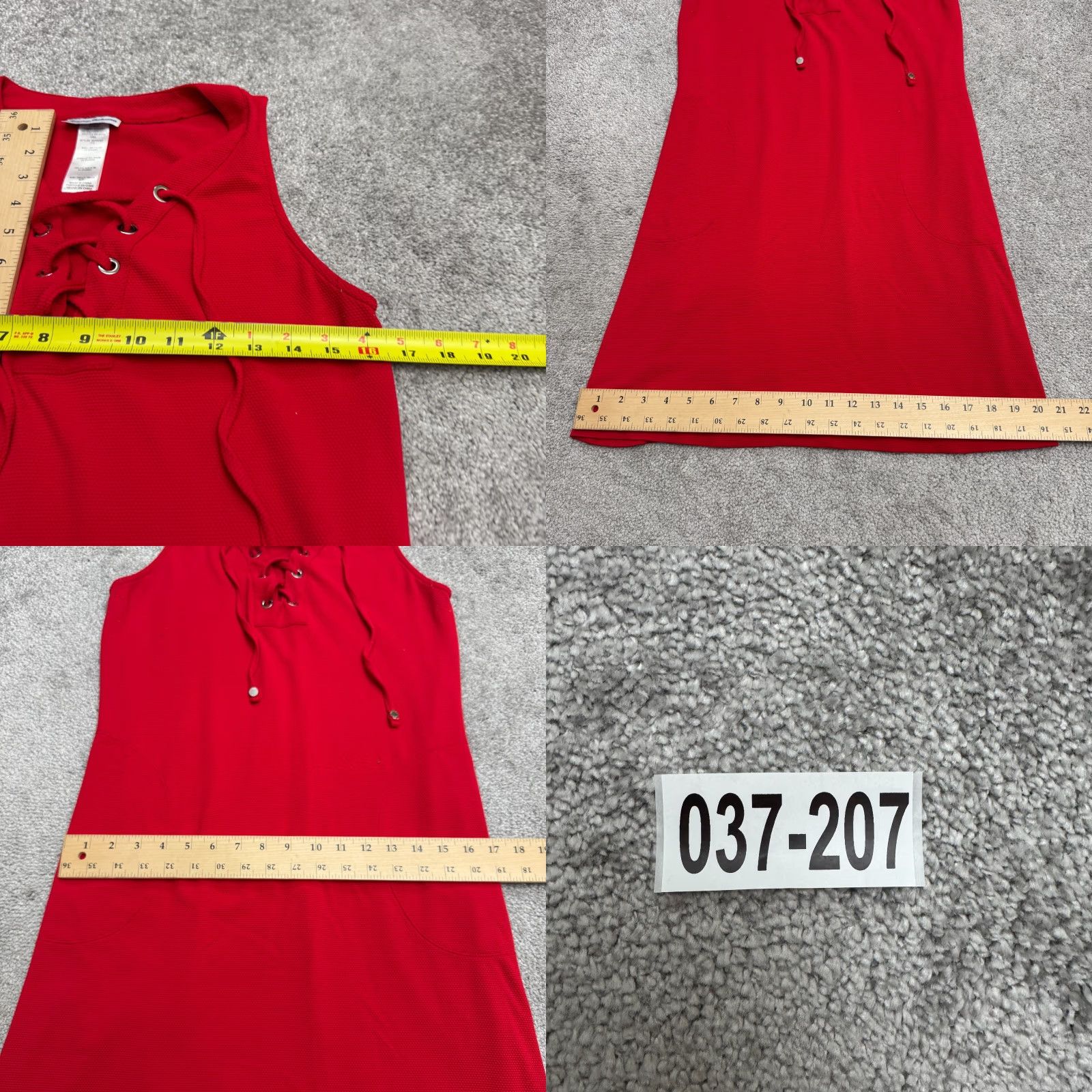 Tommy Bahama Tommy Bahama Dress Womens Small Red Sleeveless Knee Length V-Neck Tie Neckline Shirt Dress Casual Workwear Size S / US 4 / IT 40 - 10 Thumbnail