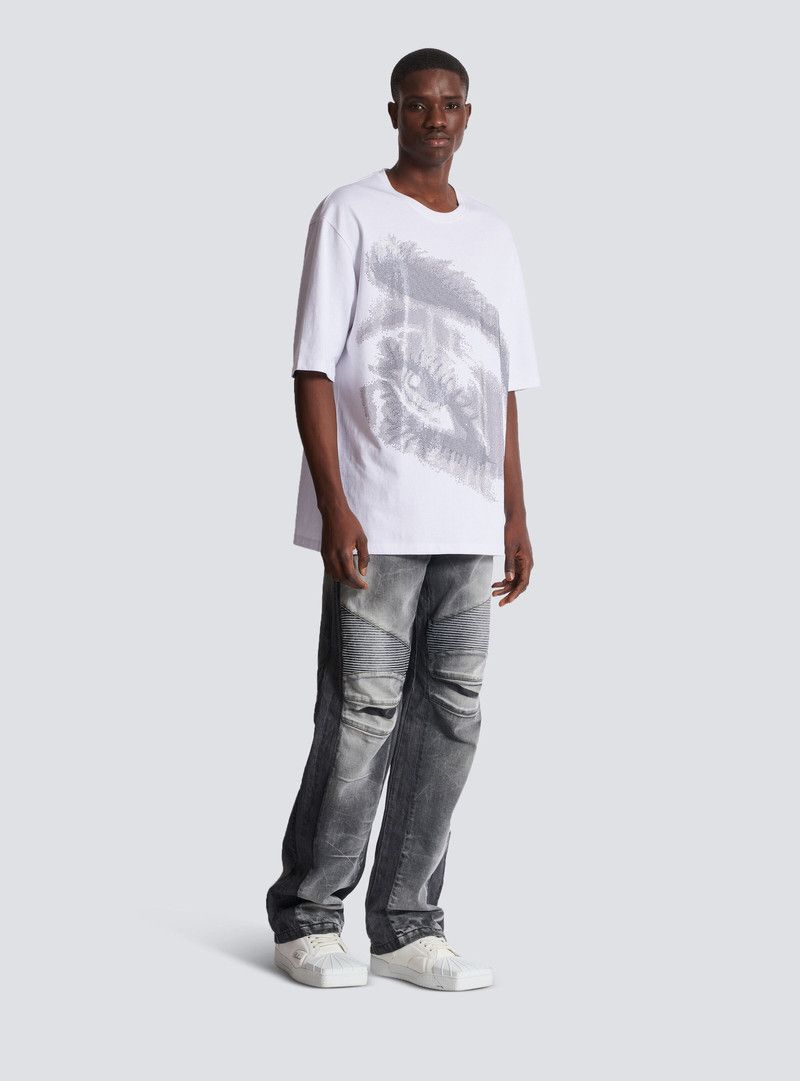 Balmain o1y0426 Crewneck T-Shirt in White/Gray Size US S / EU 44-46 / 1 - 4 Thumbnail