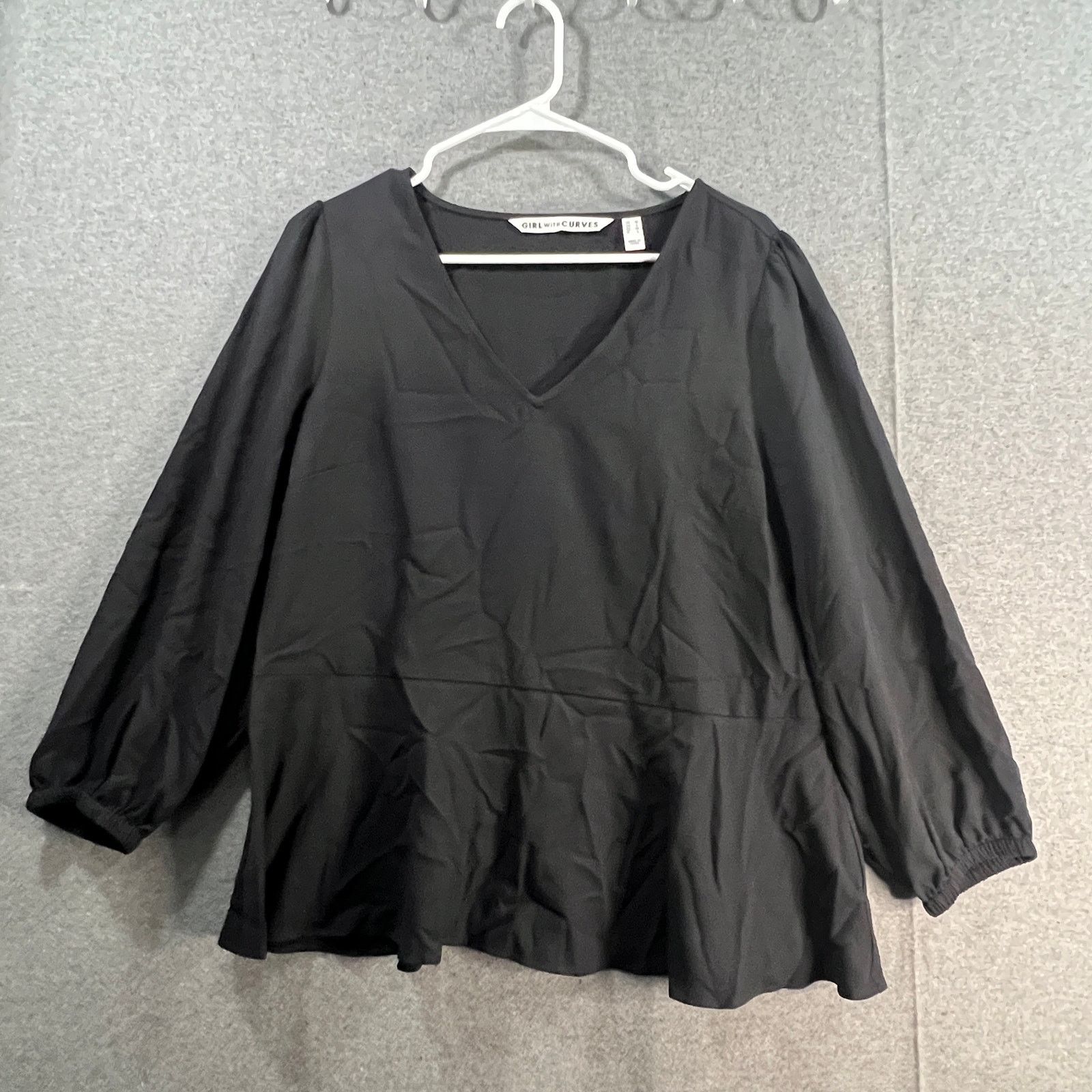 Other Girl With Curves Knit Crepe Peplum Top True Black, Medium Size M / US 6-8 / IT 42-44 - 1 Thumbnail