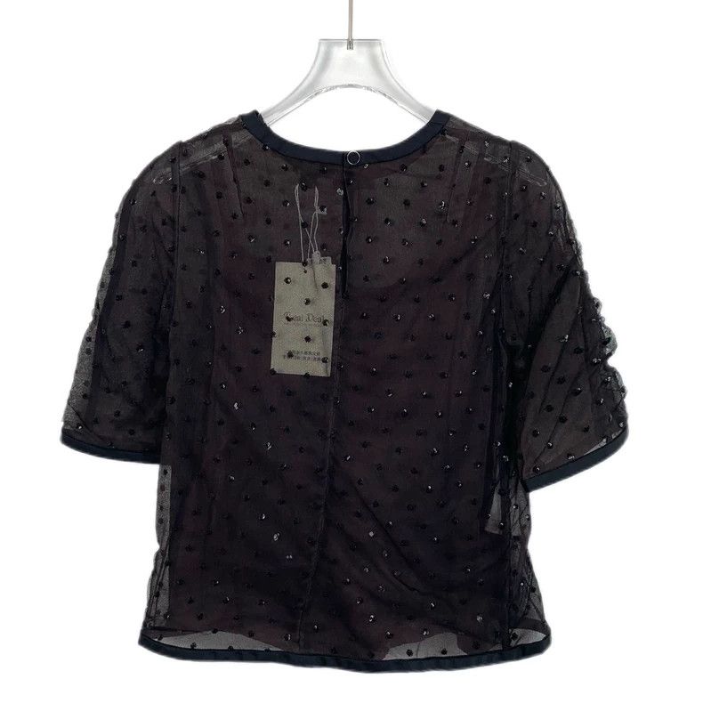 Louis Vuitton Louis Vuitton Black Mulberry Silk Round Neck Cutout Short Size XXS / US 00 / IT 34 - 2 Thumbnail