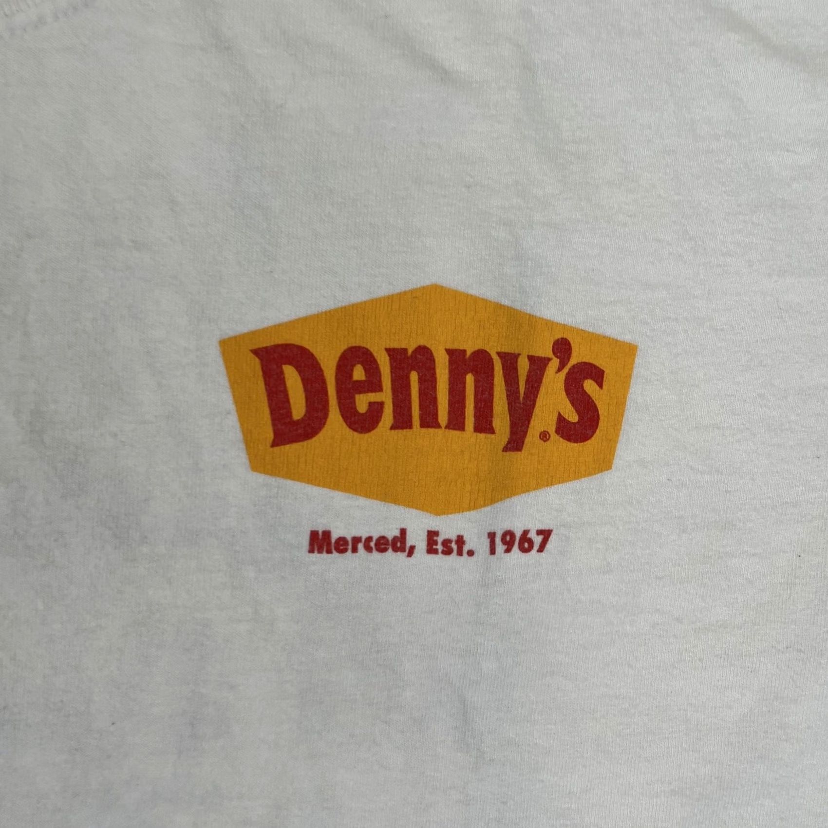 Gildan VINTAGE Denny's T-Shirt Mens XL White Merced Yosemite Muscle Cars Graphic Print Crew Neck Short Sleeve Size US XL / EU 56 / 4 - 3 Thumbnail