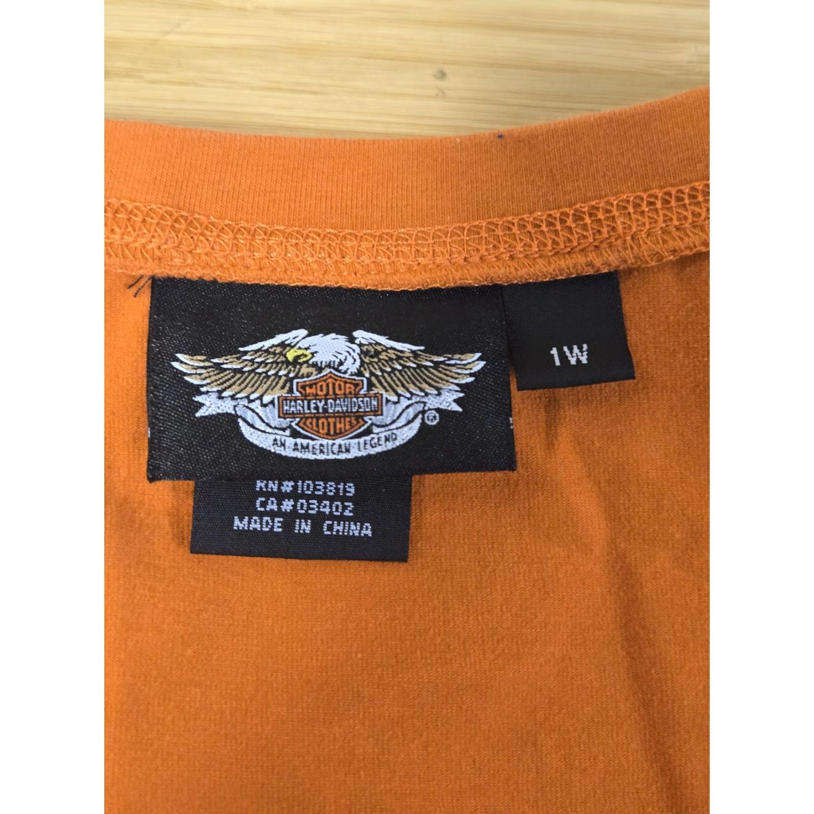 Harley Davidson VINTAGE Harley-Davidson Shirt Womens 1W Orange Long Sleeve Bar & Shield Logo Motorcycle Size XL / US 12-14 / IT 48-50 - 3 Thumbnail