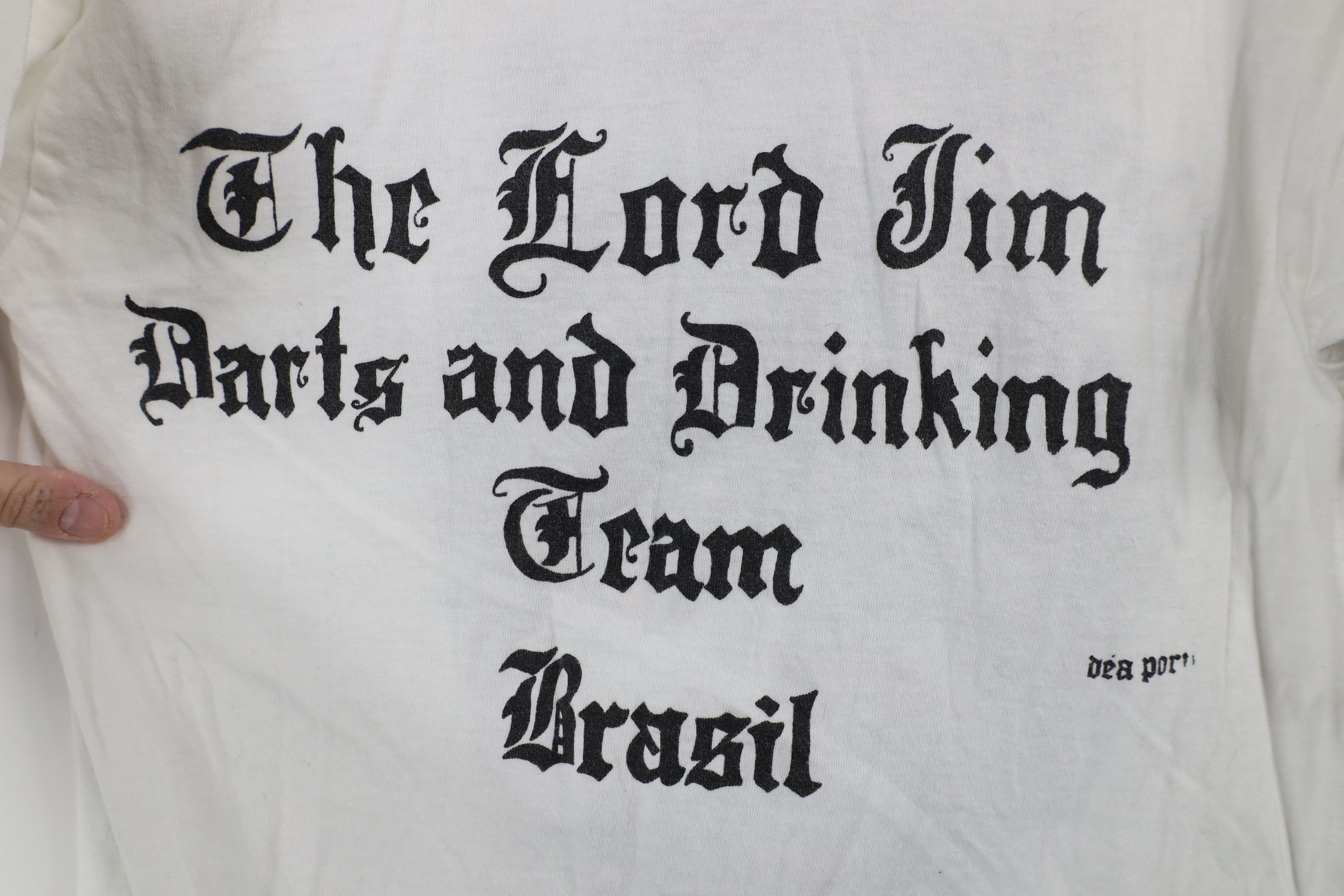 Vintage Vintage 70s Jim Pub Darts Drinking Team Brazil T-Shirt White Size S / US 4 / IT 40 - 9 Thumbnail