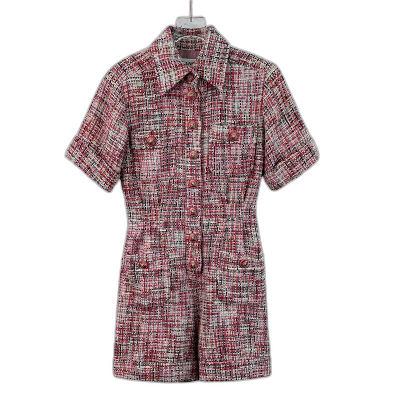 Chanel Chanel Short Sleeve Tweed Jumpsuit in Colorful Design Size US 26 / EU 42 - 1 Thumbnail