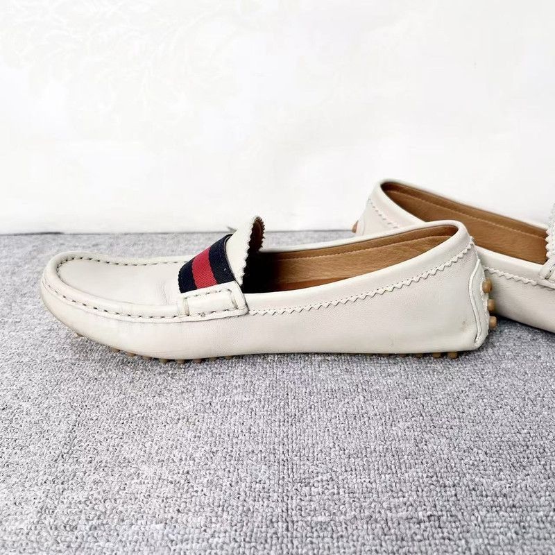 Gucci Gucci Classic All-Leather Casual Loafers in White Size US 5.5 / EU 38 - 5 Thumbnail