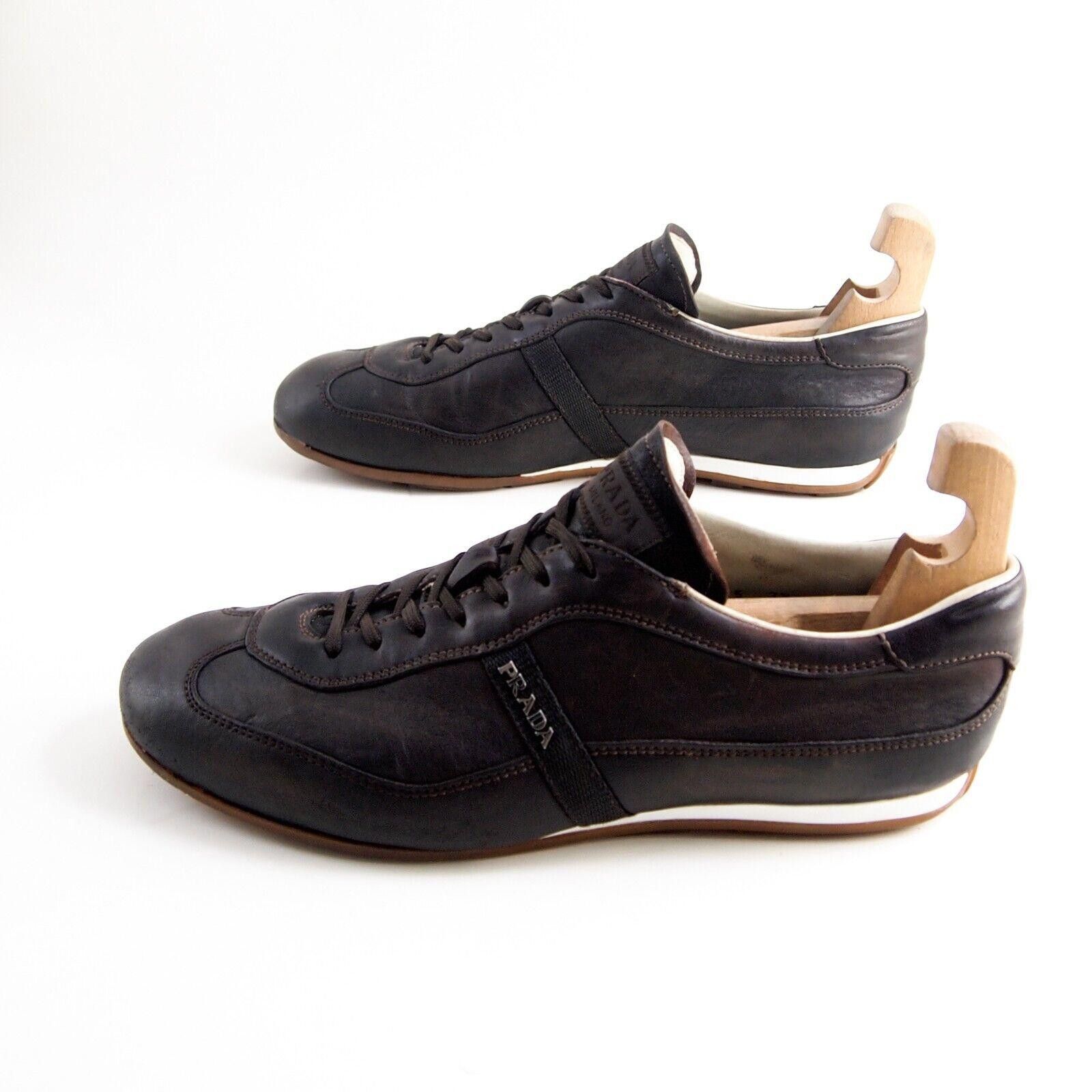 Prada Prada 4E2065 Sneakers Trainers Brown Leather EU 41.5 US 8.5 Size US 8.5 / EU 41-42 - 2 Thumbnail