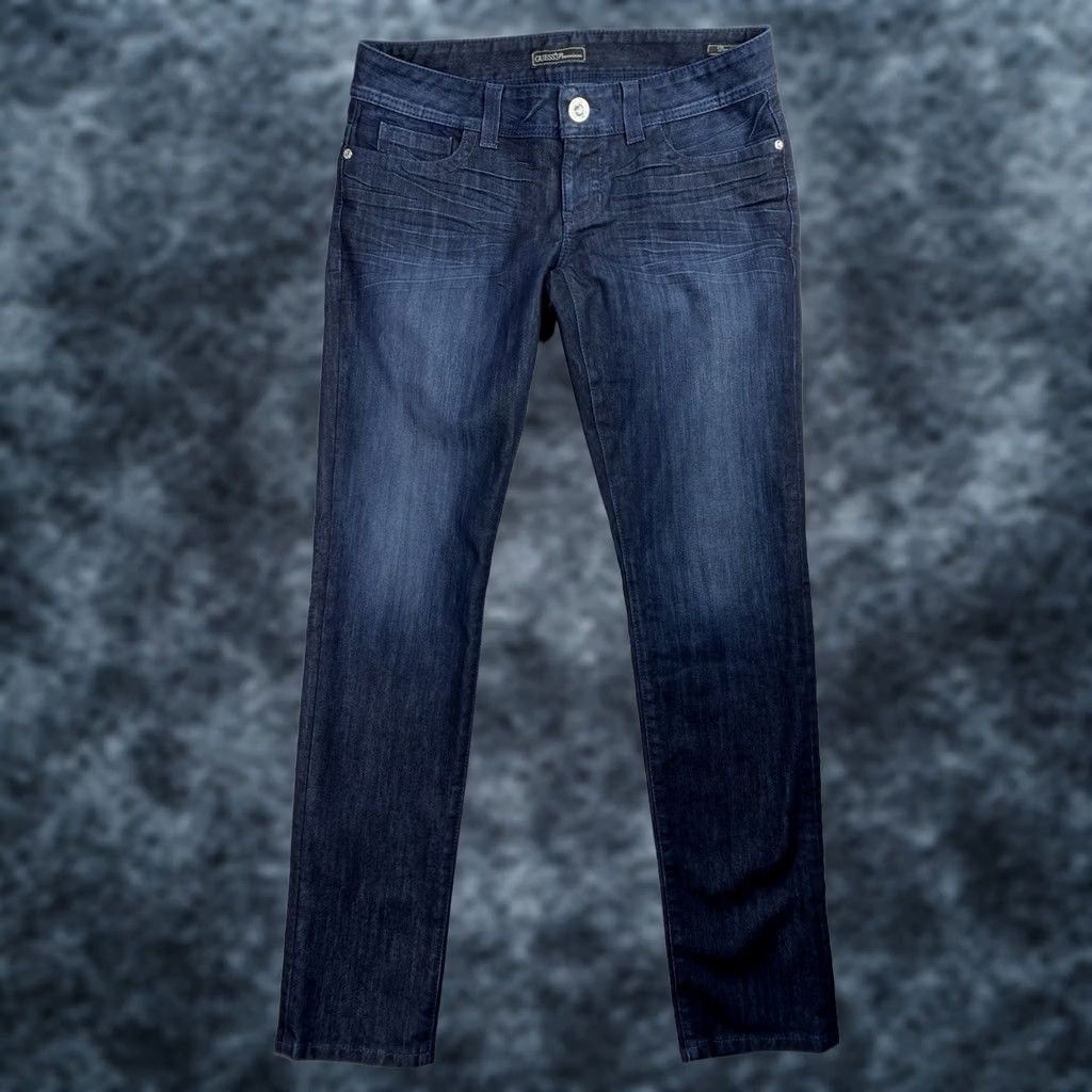 Guess GUESS Daredevil Skinny Jeans Sz 30 Dark Wash 5-Pocket Logo Denim 90s Vintage Womens Jeans Size 30" / US 8 / IT 44 - 1 Thumbnail
