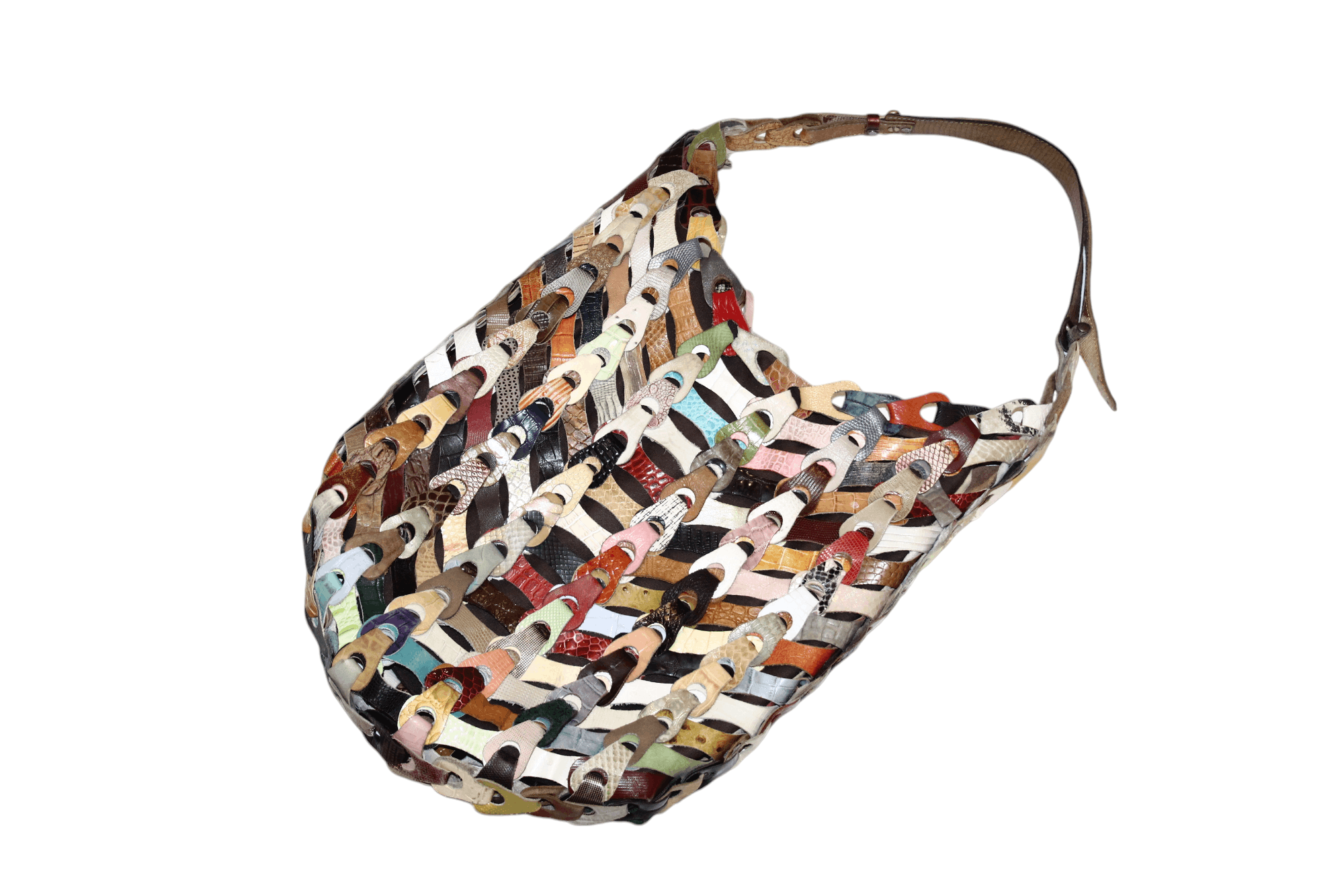 Octopus of Denmark Coloured Leather Braided Patchwork Bag