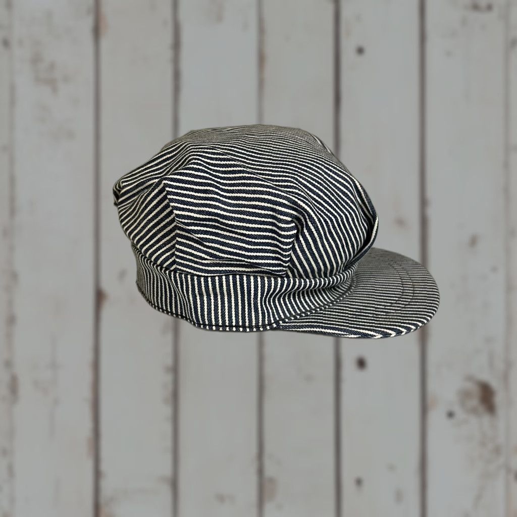 Vintage VINTAGE United Hatter Cap & Millery Hat Conductor Ball Train Striped Denim Cotton Blue Small Unisex Adults Men Women Cap & Millery Conductor Hat Size ONE SIZE - 1 Thumbnail