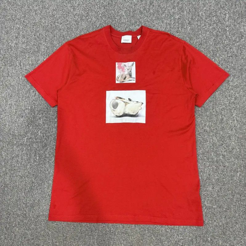 Burberry Burberry Red Cotton Men's T-Shirt Size US S / EU 44-46 / 1 - 1 Thumbnail