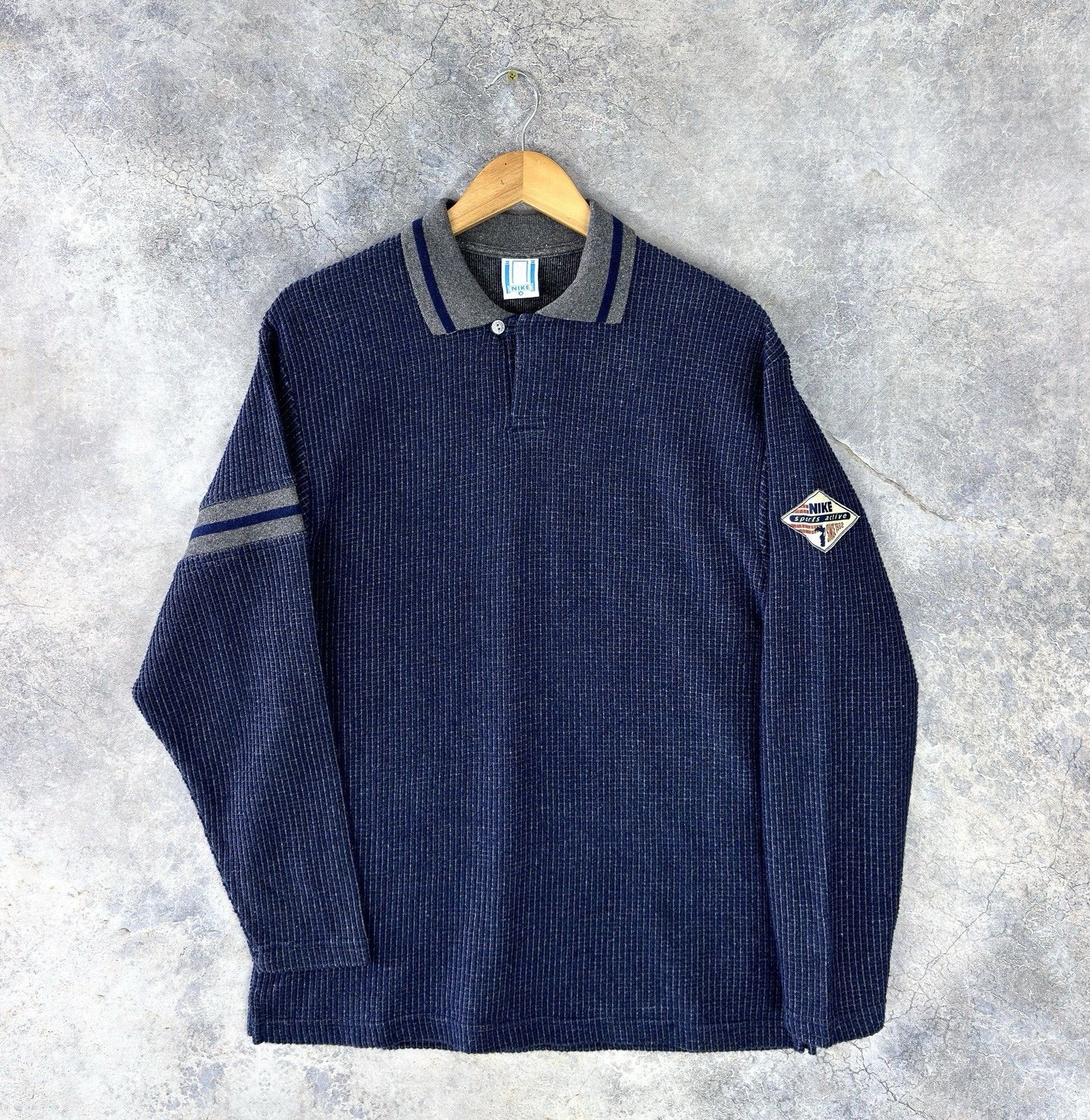 Nike Vintage 1980s NIKE Sports Active Waffle Long Sleeves Size US M / EU 48-50 / 2 - 1 Thumbnail