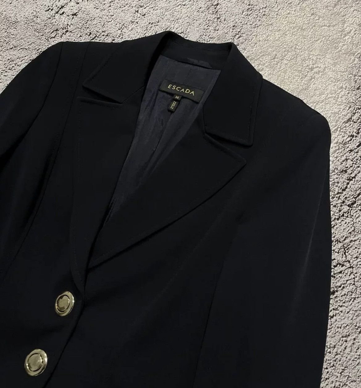 Escada × Vintage Escada Women's Jacket Navy Size 36 Size XS / US 0-2 / IT 36-38 - 5 Thumbnail