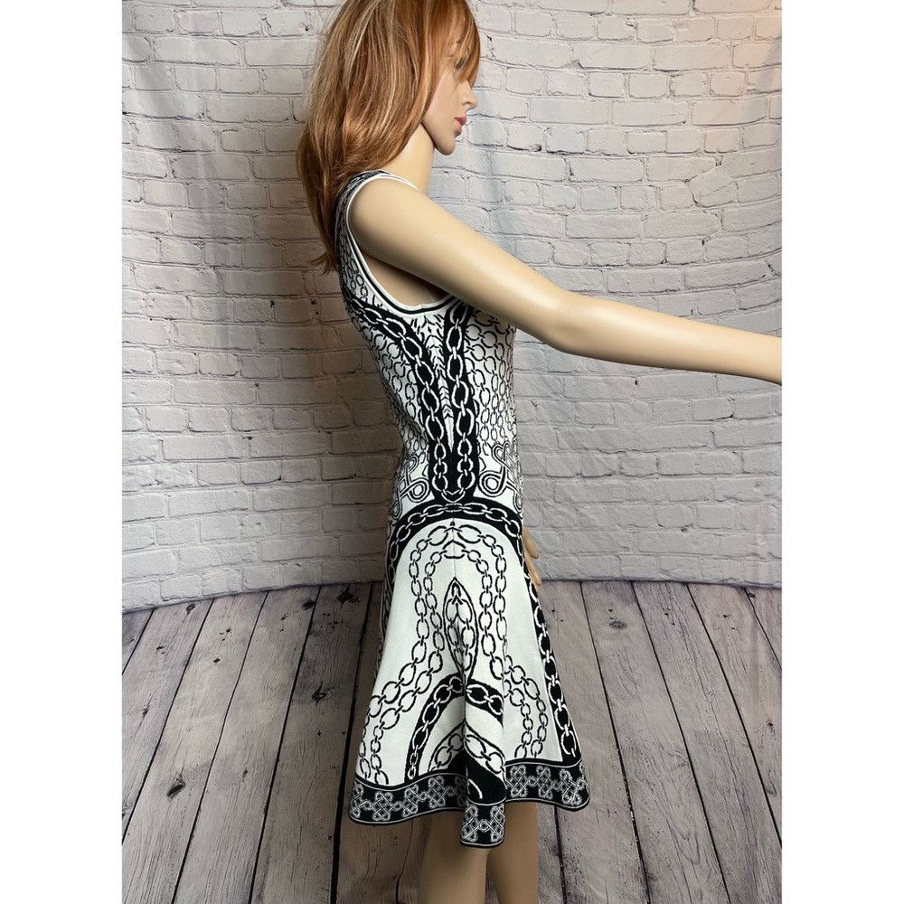 Diane von Furstenberg DVF Diane Von Furstenberg Ivory & Black Fit and Flare Scuba Size S / US 4 / IT 40 - 6 Thumbnail
