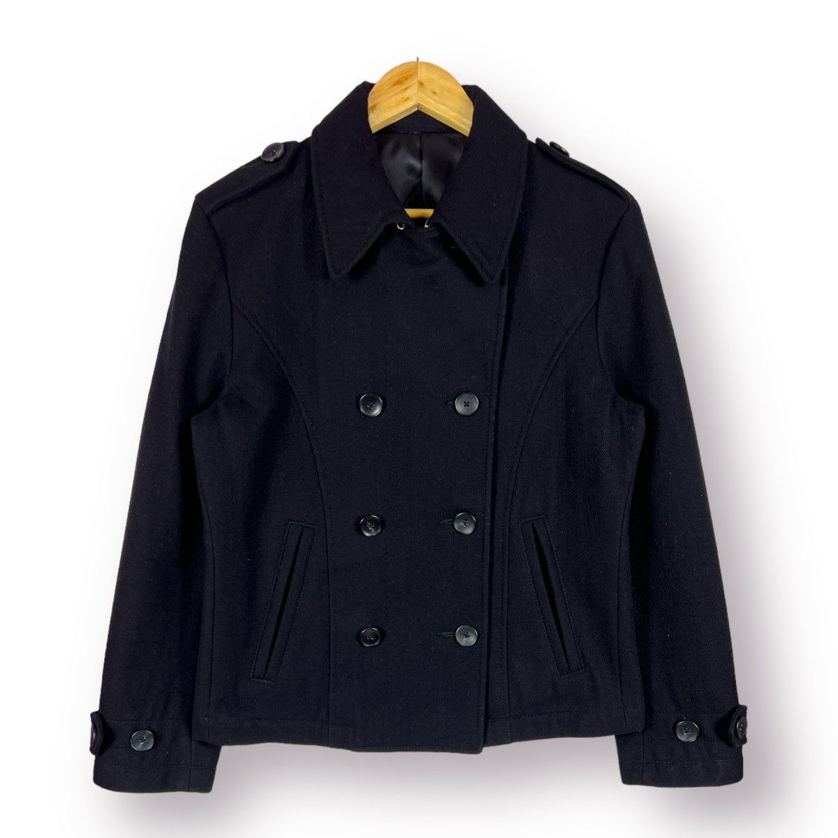 image of Ppfm Double Breasted Coat in Black, Men's (Size Medium)