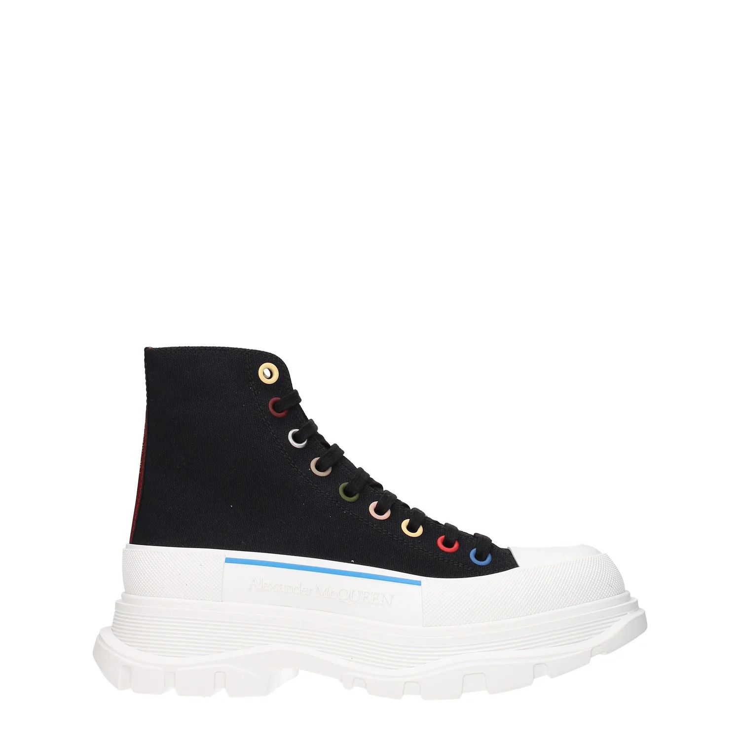 Alexander McQueen ob1o1e0225 Fabric Ankle Boots in White Black Size US 8 / EU 41 - 1 Thumbnail
