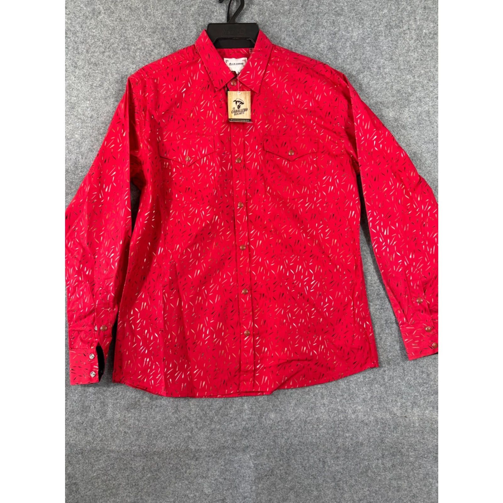 Vintage Ace of Diamond Western Shirt Mens L Red Gold Abstract Geometric Pearl Snap NWT Cowboy NWT (Ace of Diamond) Size US L / EU 52-54 / 3 - 3 Thumbnail