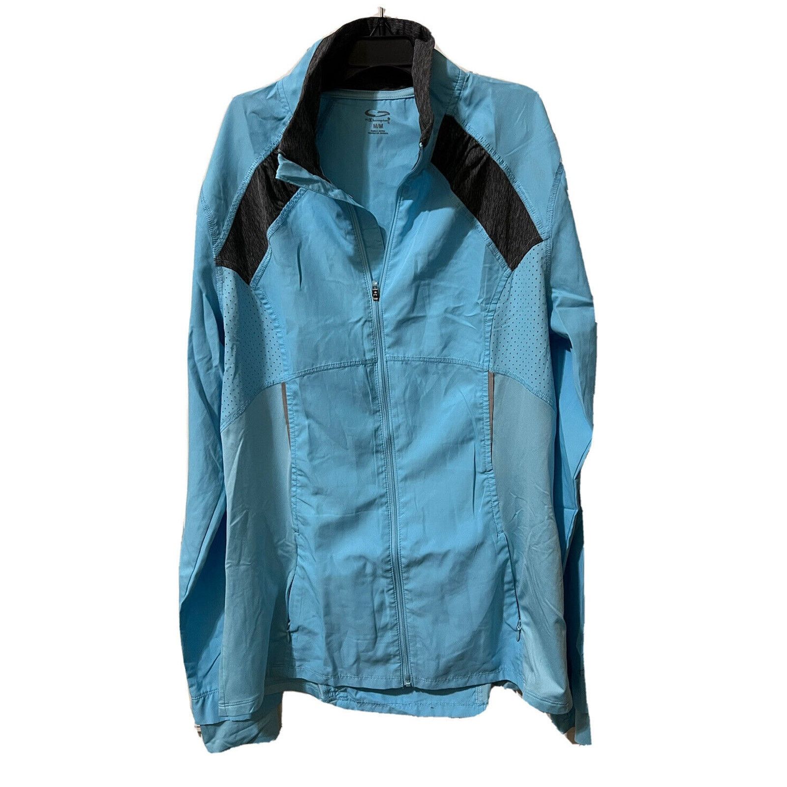 Champion Long Sleeve Full Zip Pullover Light Blue Jacket Pockets Size M / US 6-8 / IT 42-44 - 2 Thumbnail