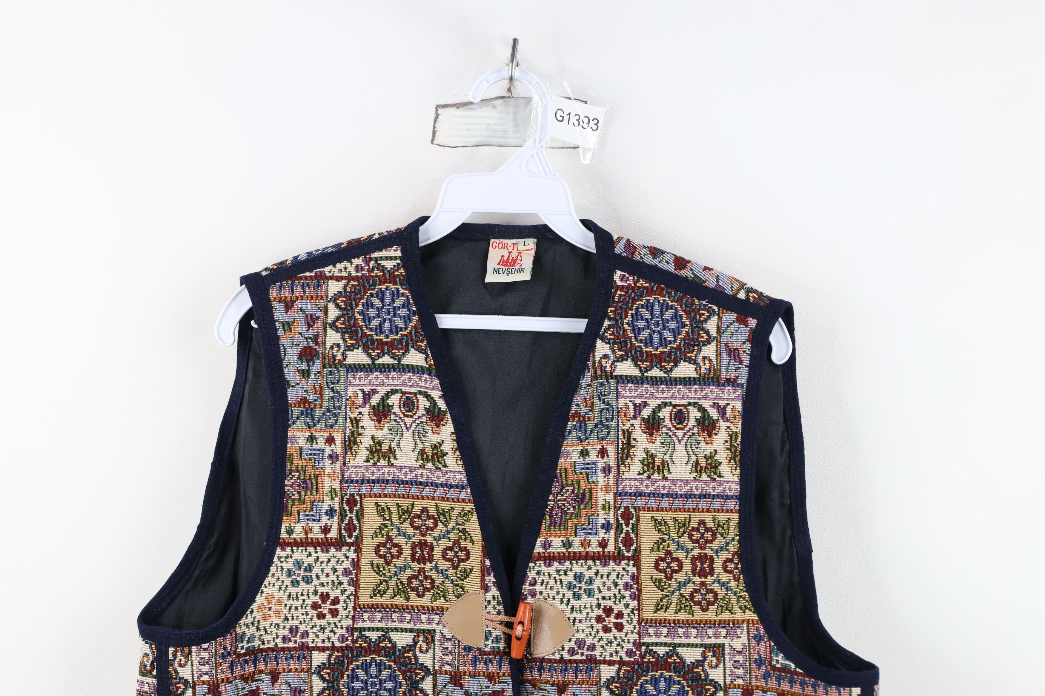 Vintage Vintage 90s Streetwear Needlepoint Toggle Button Vest Jacket Size L / US 10 / IT 46 - 2 Thumbnail