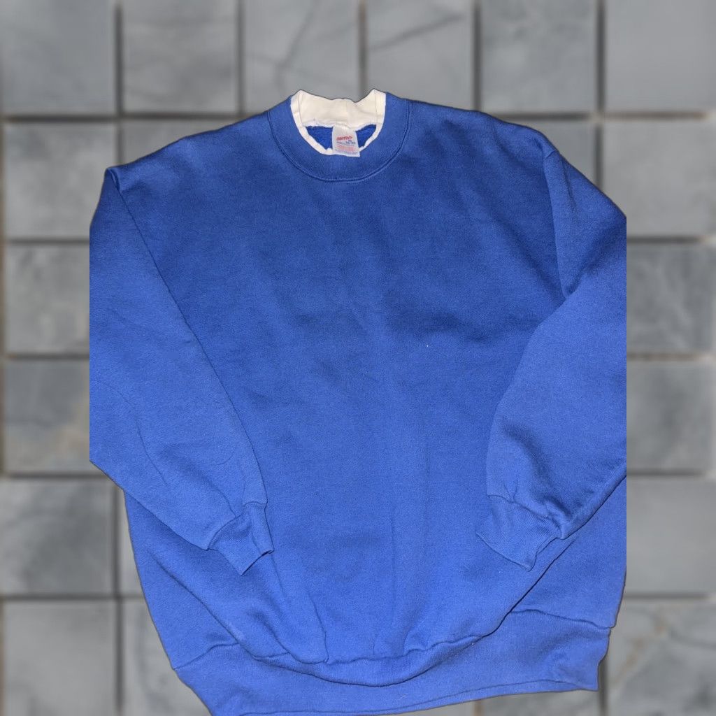 Jerzees VINTAGE Jerzees Made In USA Sweatshirt Men XL Blue Crewneck Double Collar Mens Size US XL / EU 56 / 4 - 1 Thumbnail