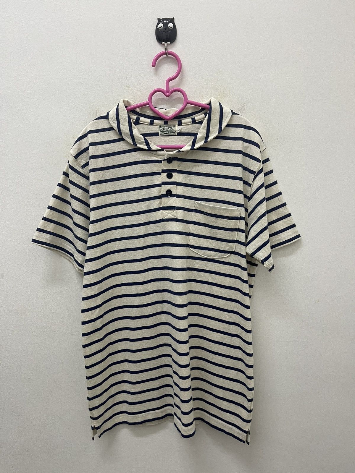 image of Burgus Plus Made In Japan Striped Polo, Men's (Size Large)