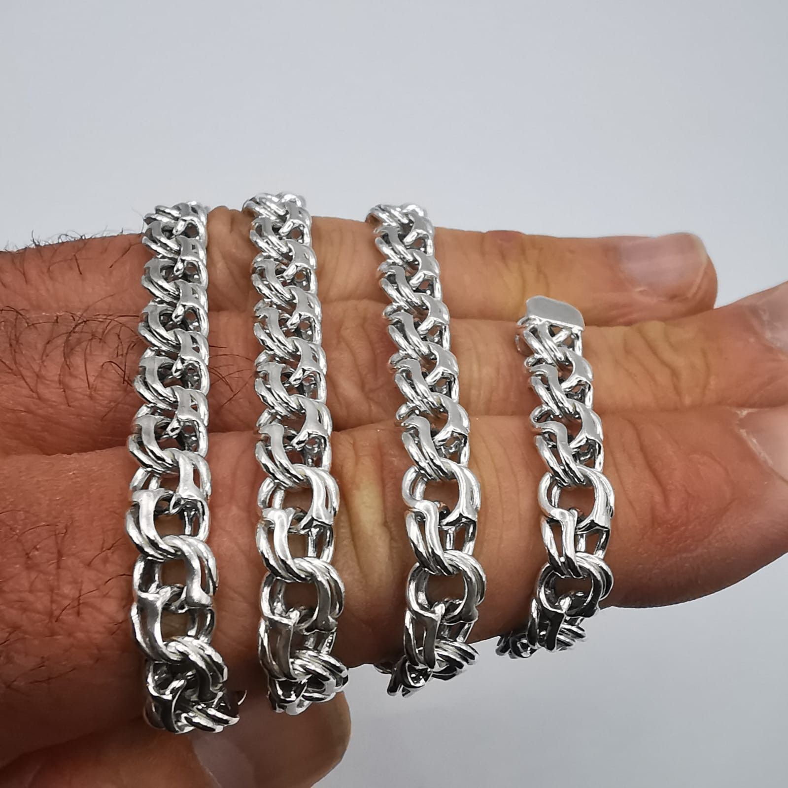 Sterling Silver Vintage Jewelry Chain, 925 Sterling Silver, Signed 37,47g Size ONE SIZE - 7 Thumbnail