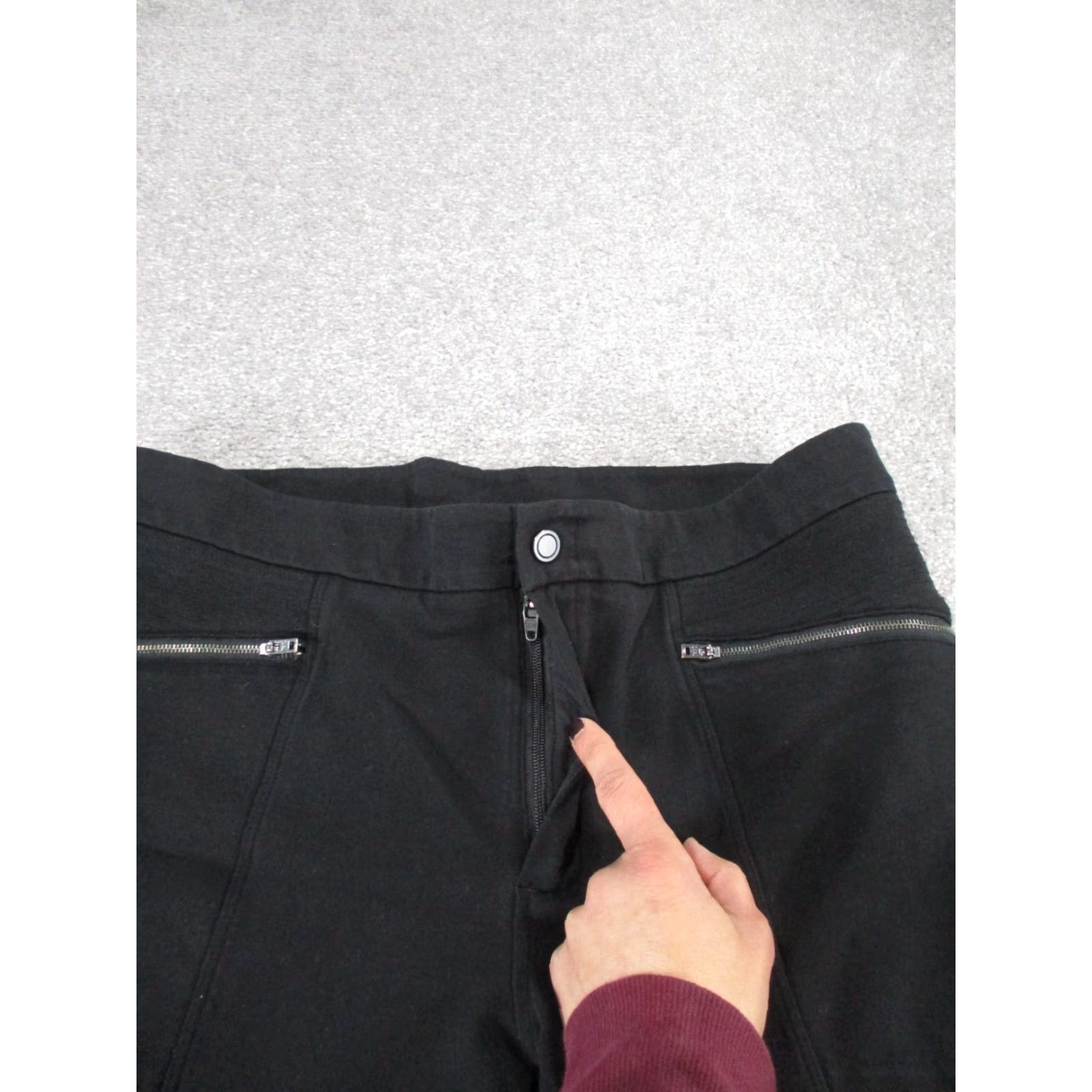 Athleta Athleta Ponte Moto 2.0 Pants Womens 12 Black Stretch Skinny Jegging Slim Fit Skinny Size 34" / US 12 / IT 48 - 3 Thumbnail