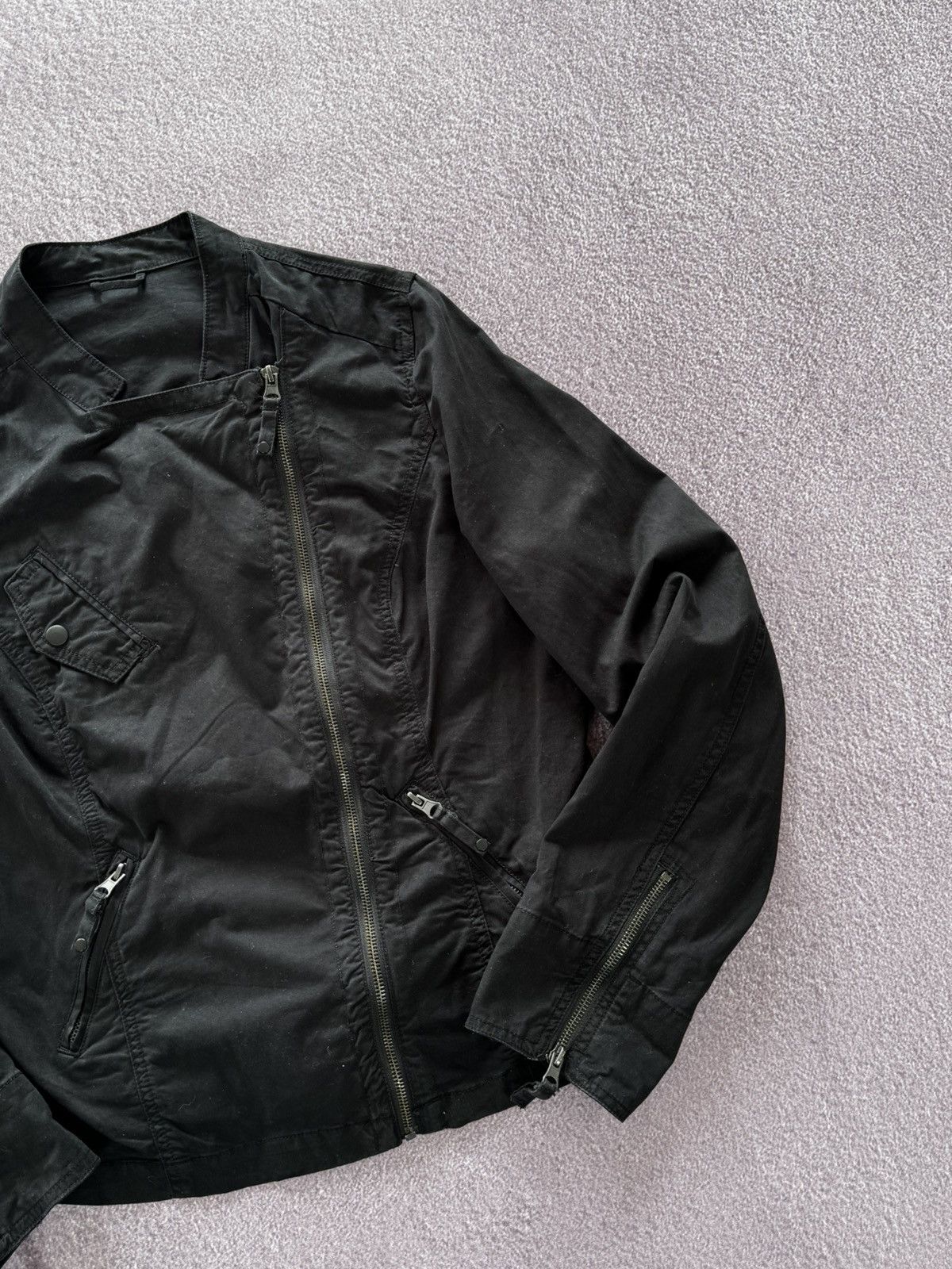 Japanese Brand 00s Rick Owens Style Avant Garde Womens Black Cotton Jacket Size M / US 6-8 / IT 42-44 - 5 Thumbnail
