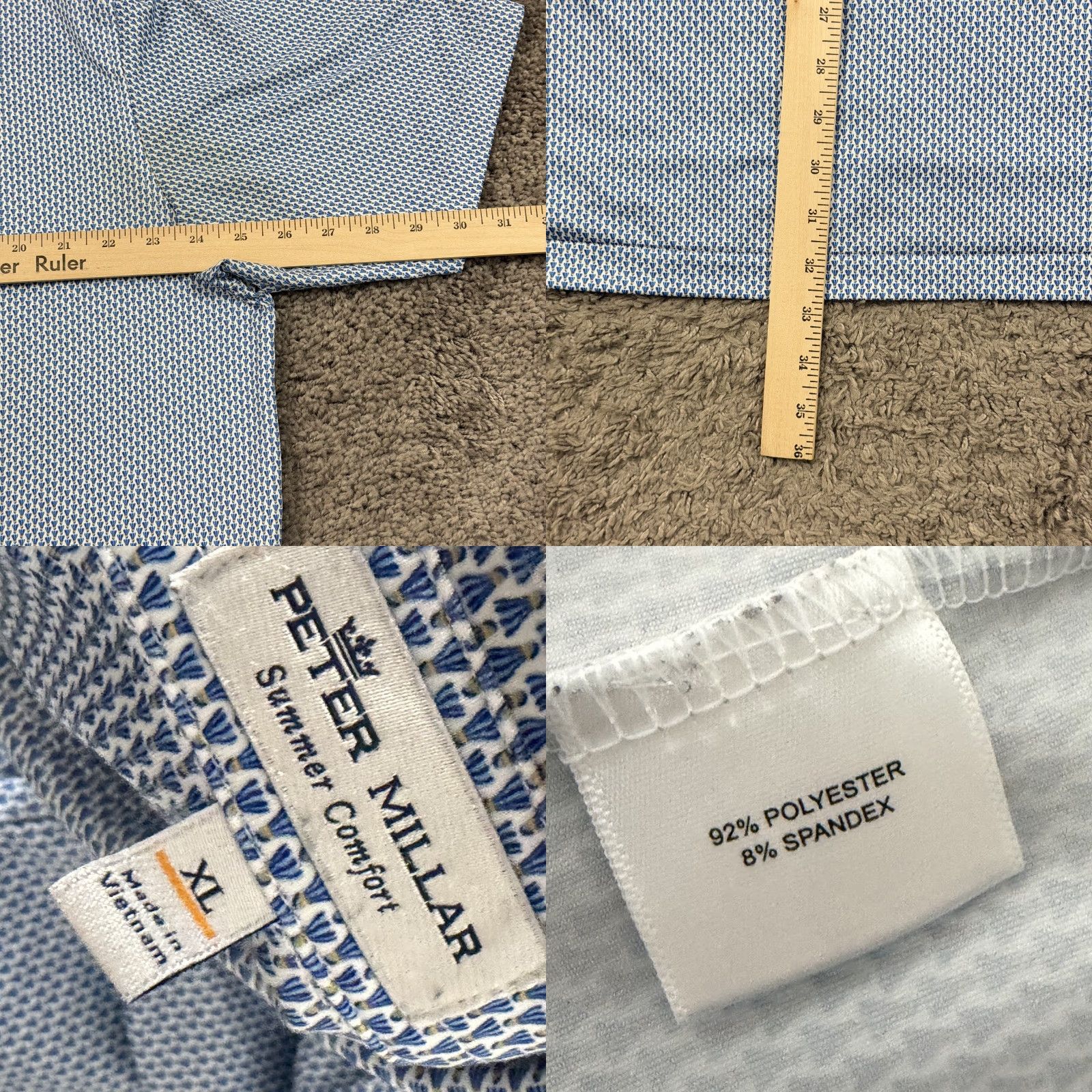 Peter Millar VINTAGE Peter Millar Summer Comfort Polo Shirt Men XL Blue Striped Golf Activewear Breathable Stretch Lightweight Size US XL / EU 56 / 4 - 8 Thumbnail