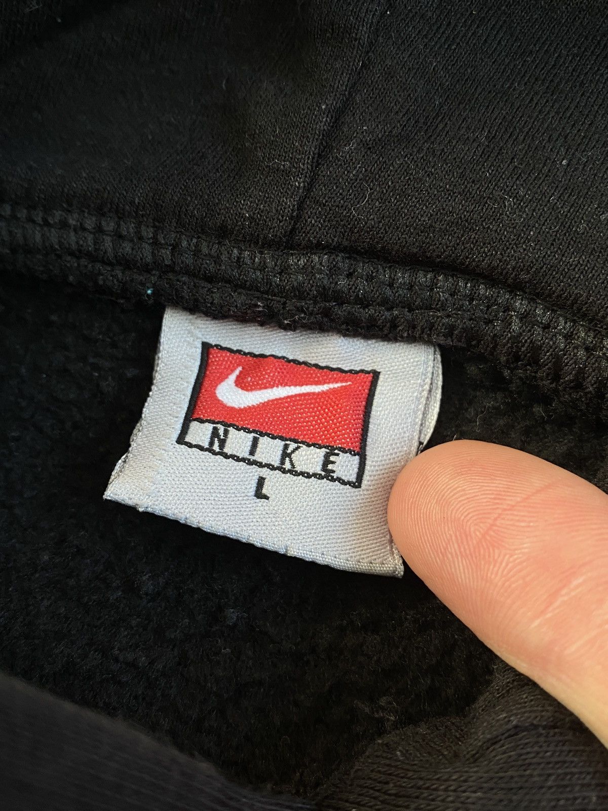Nike Bootleg Vintage Black Nike Center Swoosh Hoodie Sweatshirt S Size US S / EU 44-46 / 1 - 6 Thumbnail