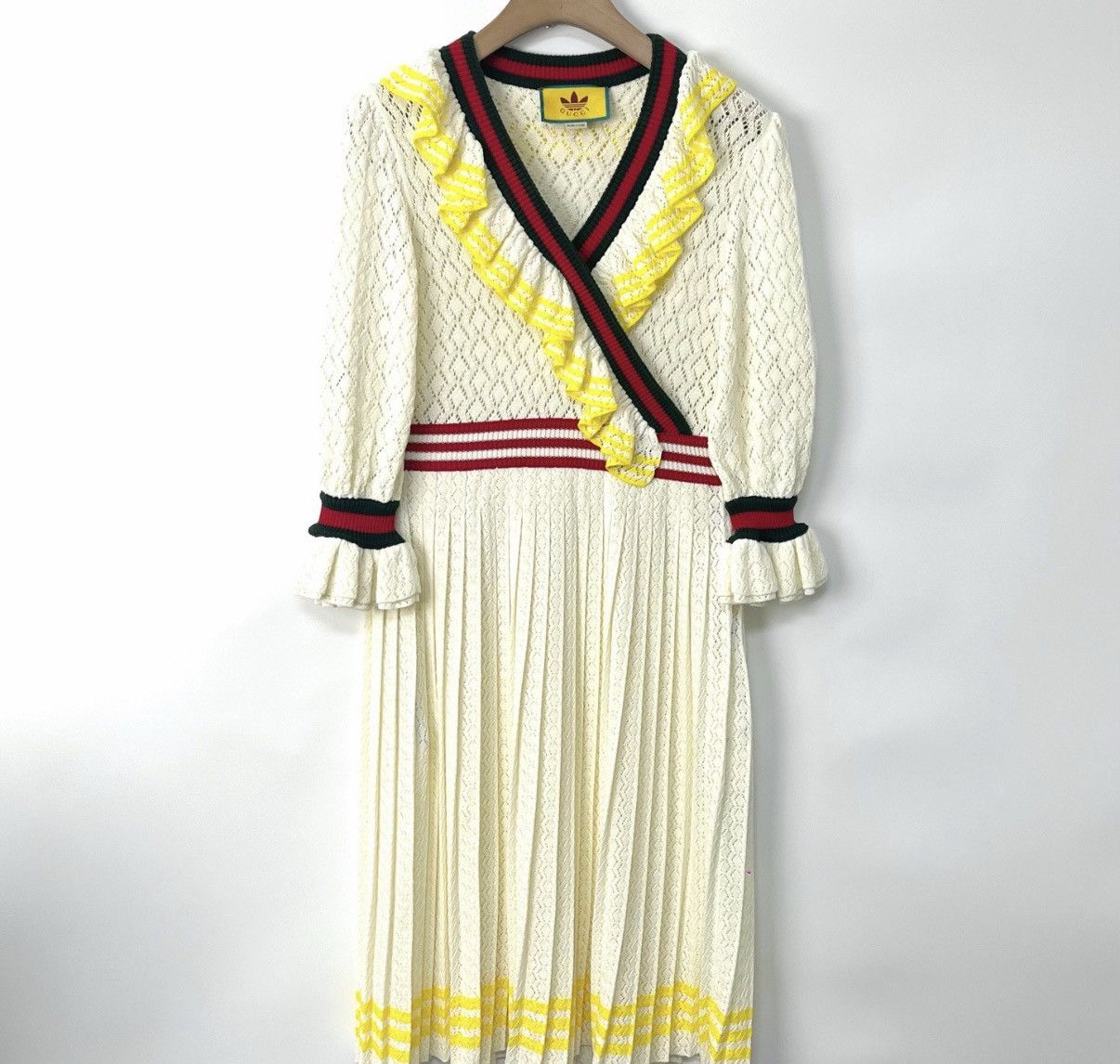 Gucci Gucci x Adidas Red & Green Knit Pleated Dress K12 Size S / US 4 / IT 40 - 1 Thumbnail