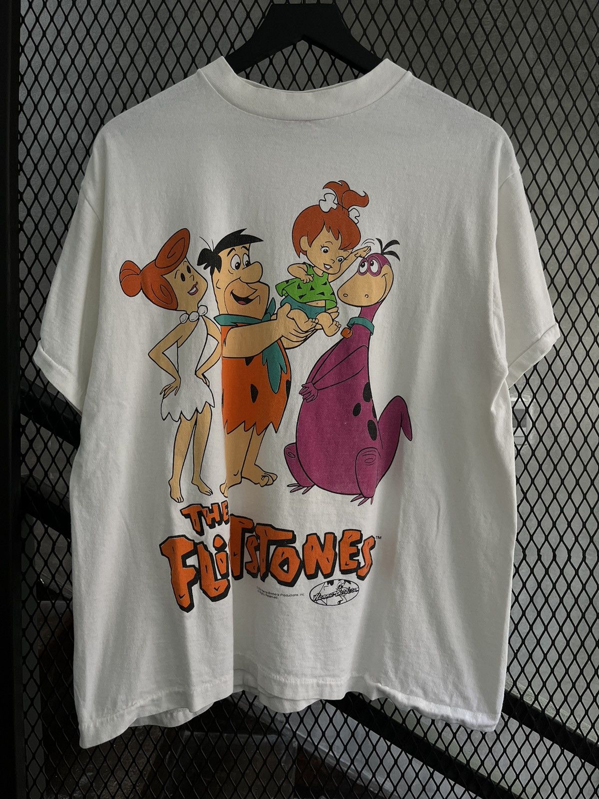 image of Cartoon Network x Vintage 1994 The Flintstones Promo Tee in White, Men's (Size Large)