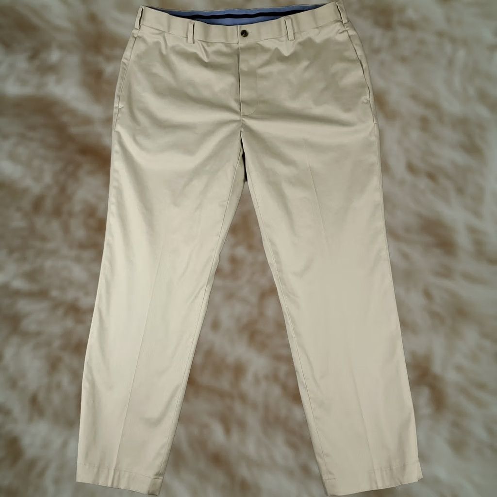 Brooks Brothers Brooks Brothers Pants Mens 38x30 Beige Clark Flat Front Chino Trousers Size US 38 / EU 54 - 1 Thumbnail
