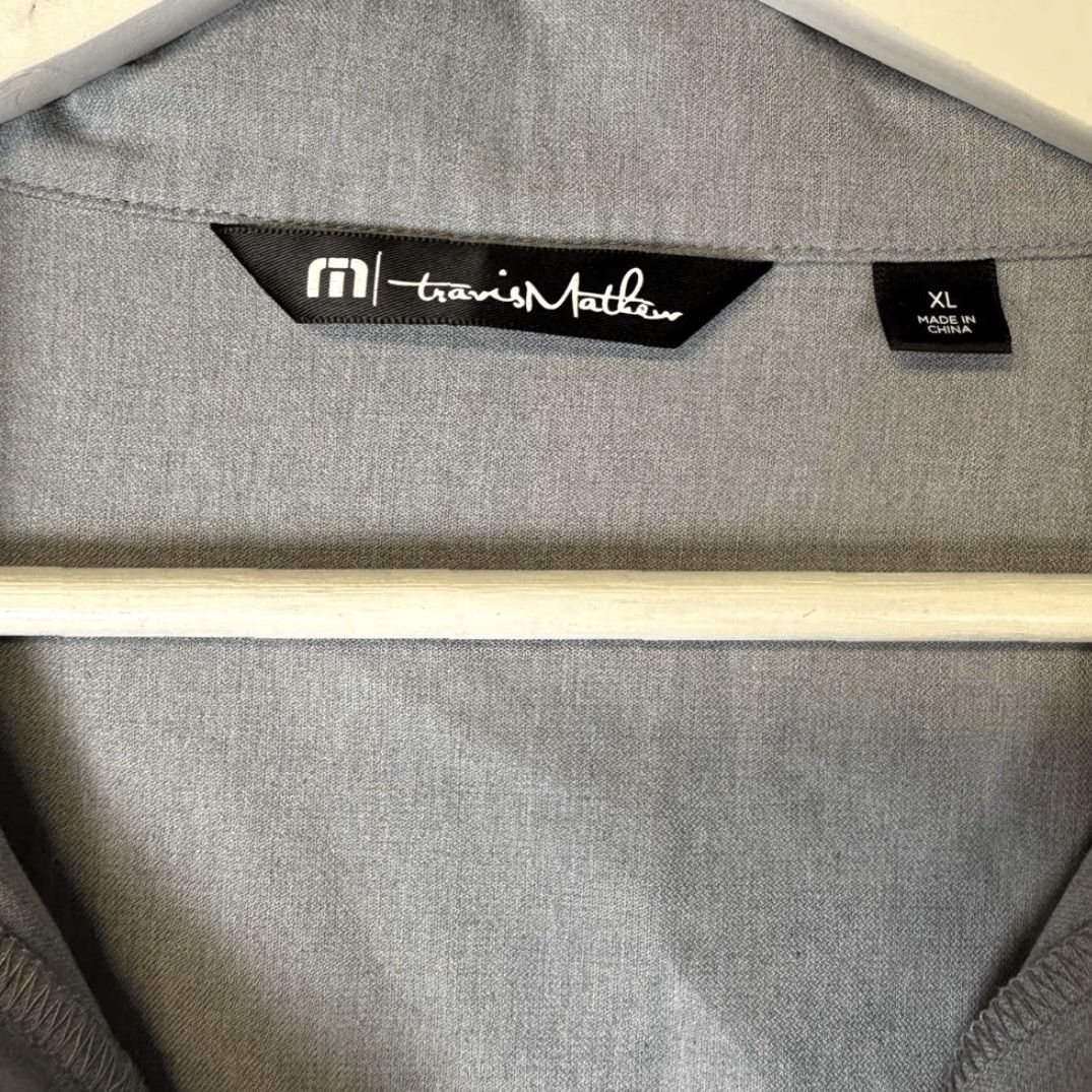 TravisMathew VINTAGE Travis Mathew Mens XL Quarter Zip Pullover Golf Jacket Gray Black Stripes Size US XL / EU 56 / 4 - 2 Thumbnail