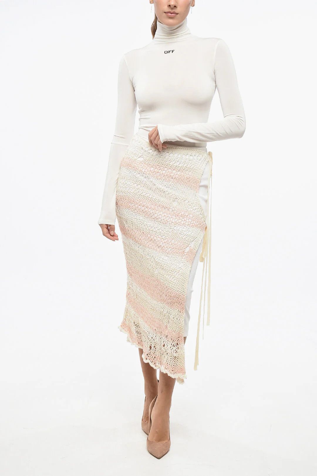 Max Mara og1mm0426 Double-Fabric Skirt in Pink Size 26" / US 2 / IT 38 - 5 Thumbnail