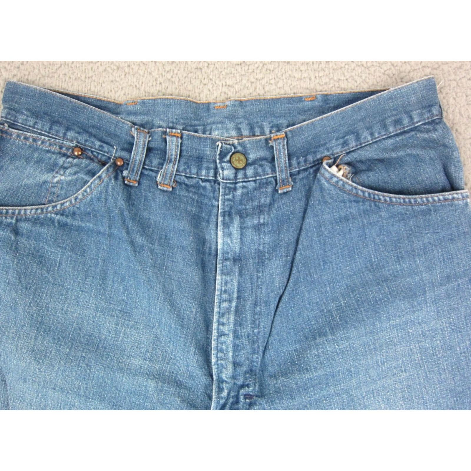 Vintage VINTAGE Oshkosh Jeans Mens 32x26 Blue Denim Baggy Carpenter Talon Zip 70s 90s USA Size US 32 / EU 48 - 5 Thumbnail