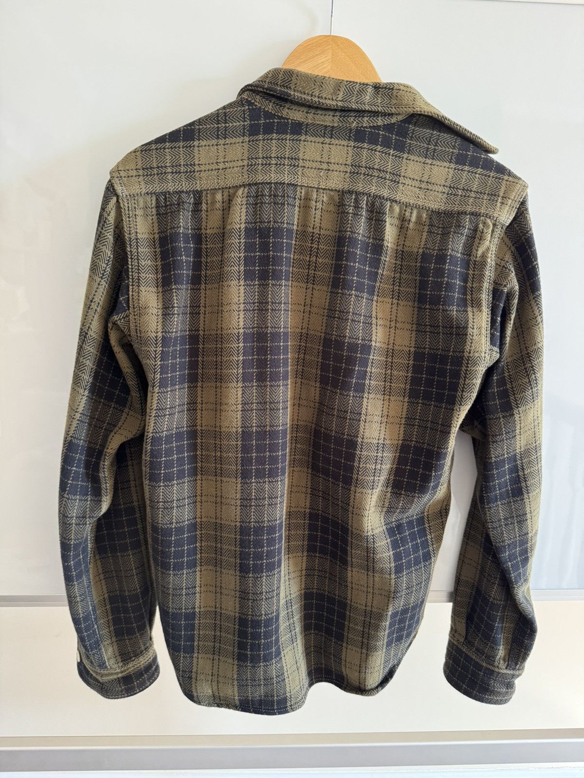 Momotaro Jeans Momotaro Herringbone Check Flannel Shirt (Olive)- 38 Size US S / EU 44-46 / 1 - 2 Thumbnail